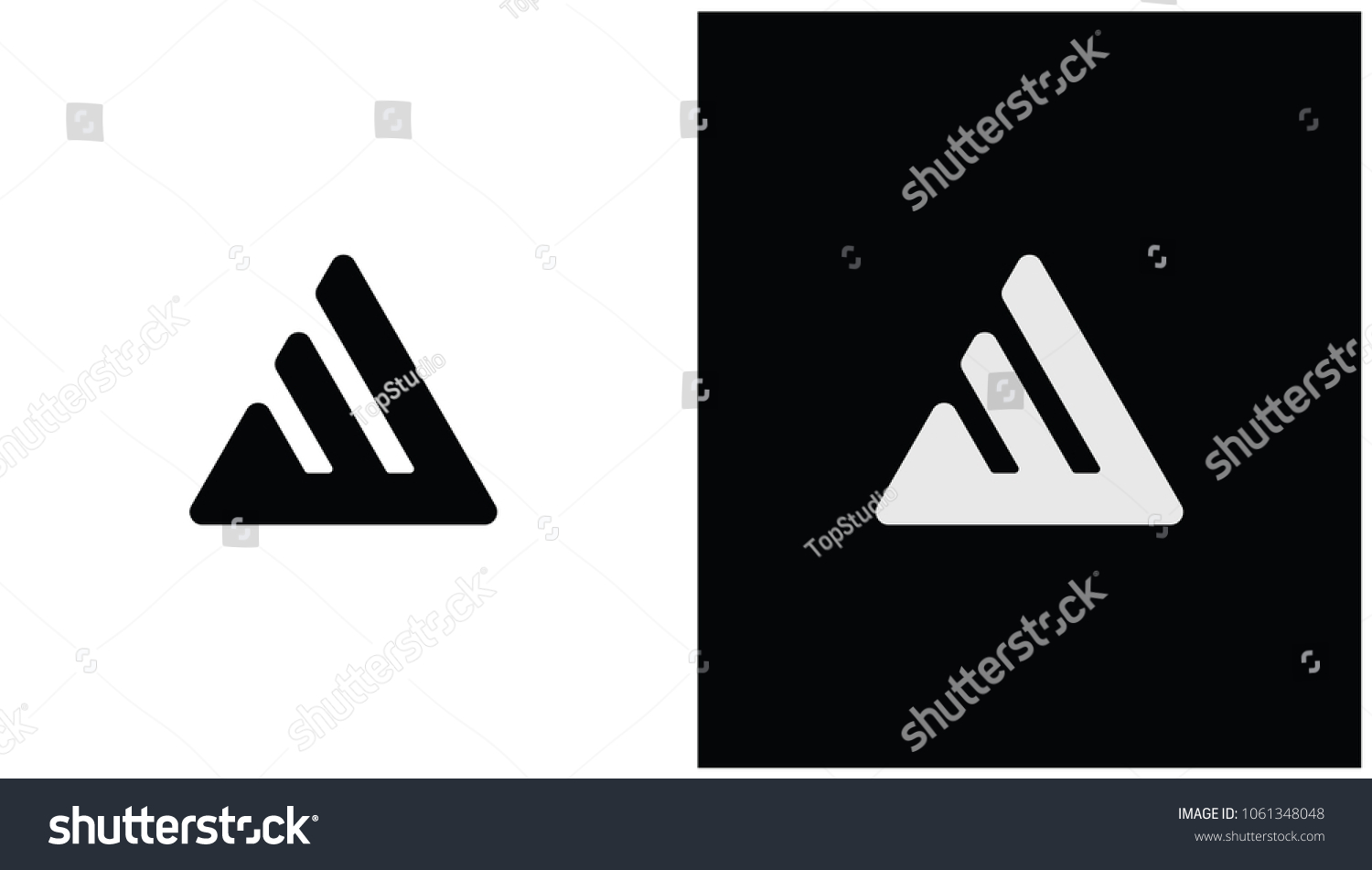Initial W Triangle Logo Design Template Stock Vector (Royalty Free ...