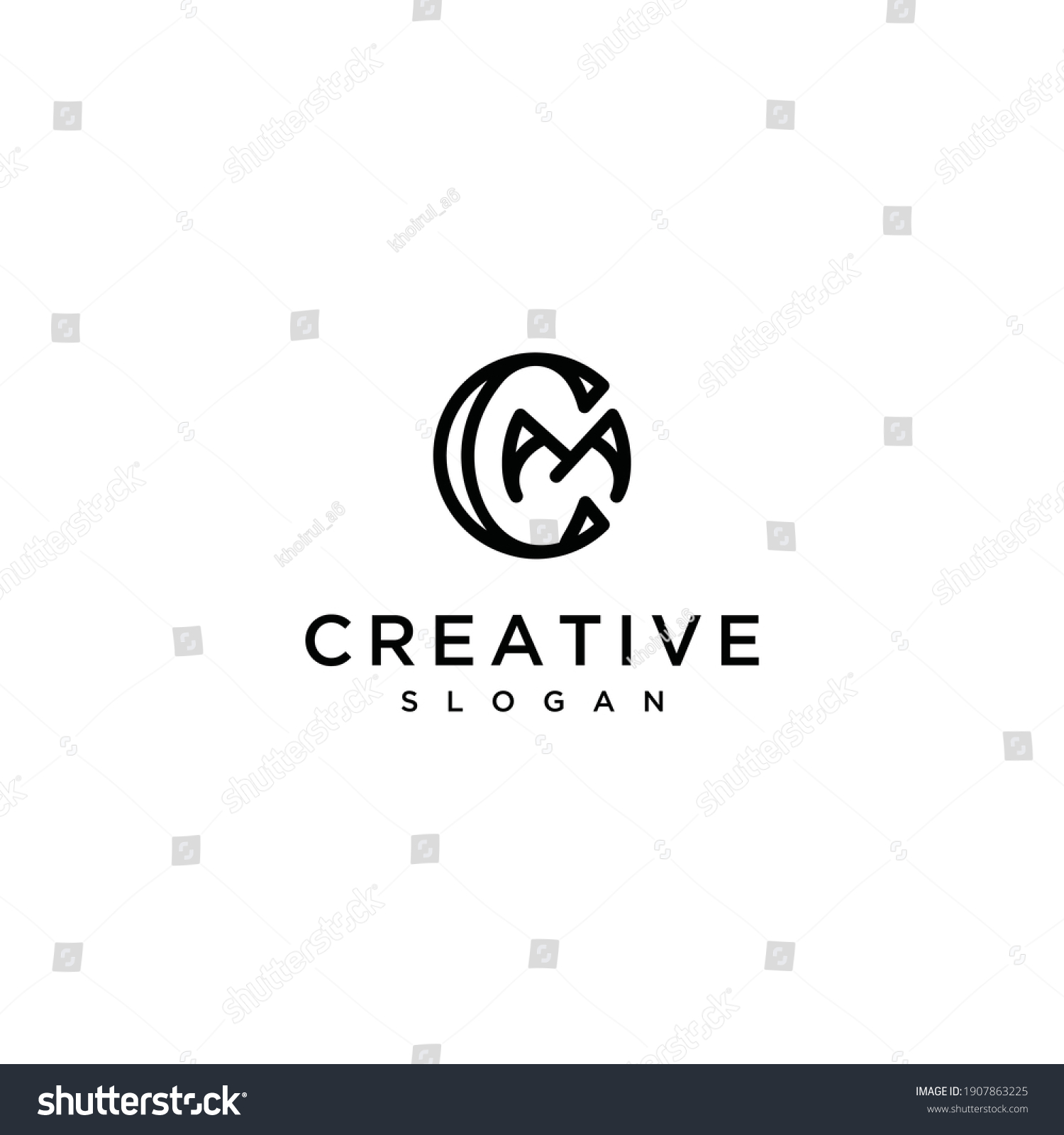 SVG of initials CM or MC letter logo vector monogram svg