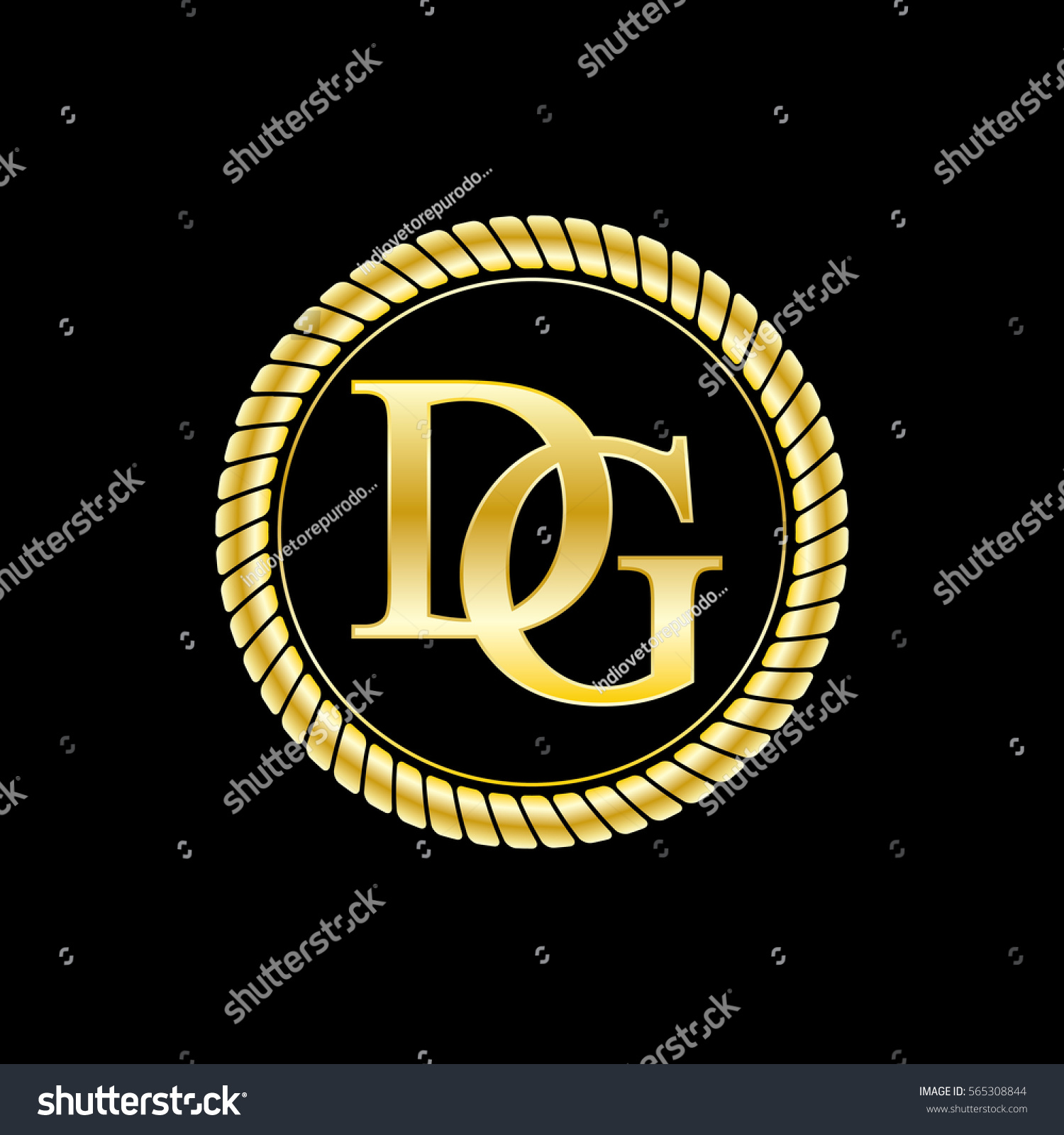Initials D Logo Luxurious Golden Stock Vector (Royalty Free) 565308844