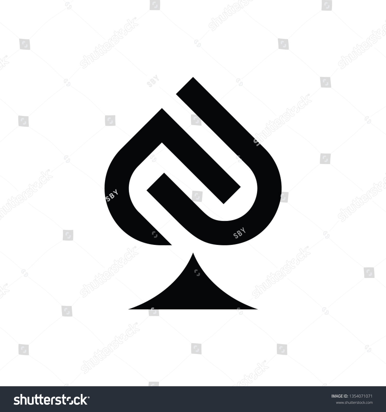 Initials Jn Casino Poker Logo Design Stock Vector Royalty Free