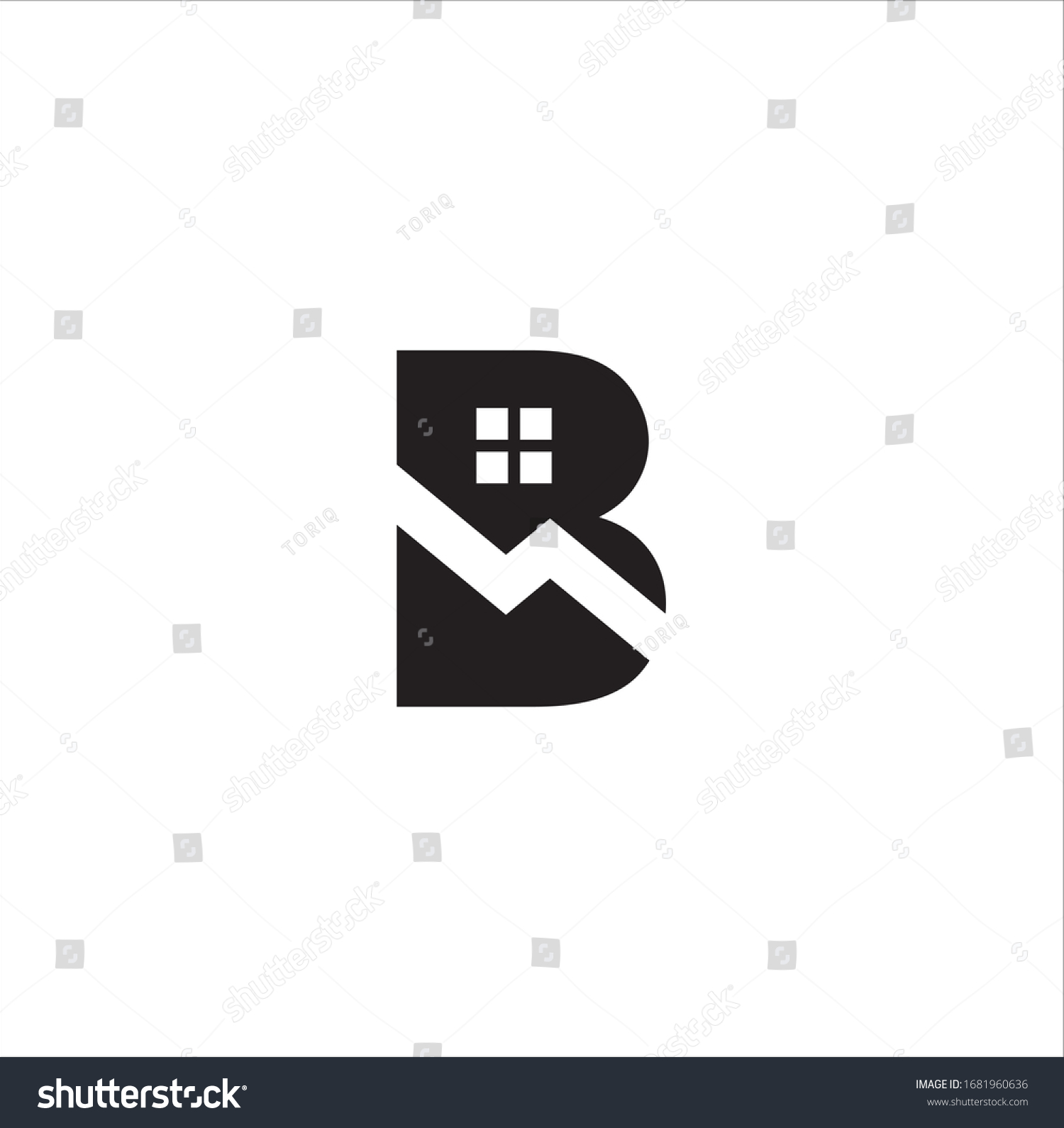 Initials Letter B Home Silhouette Logo Stock Vector (Royalty Free ...