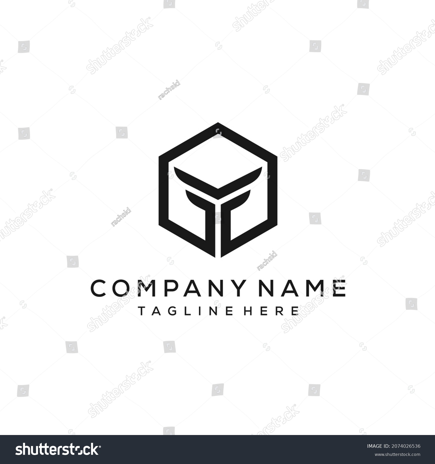 Initials Letter Ffyt Hexagon Logo Design Stock Vector (Royalty Free ...