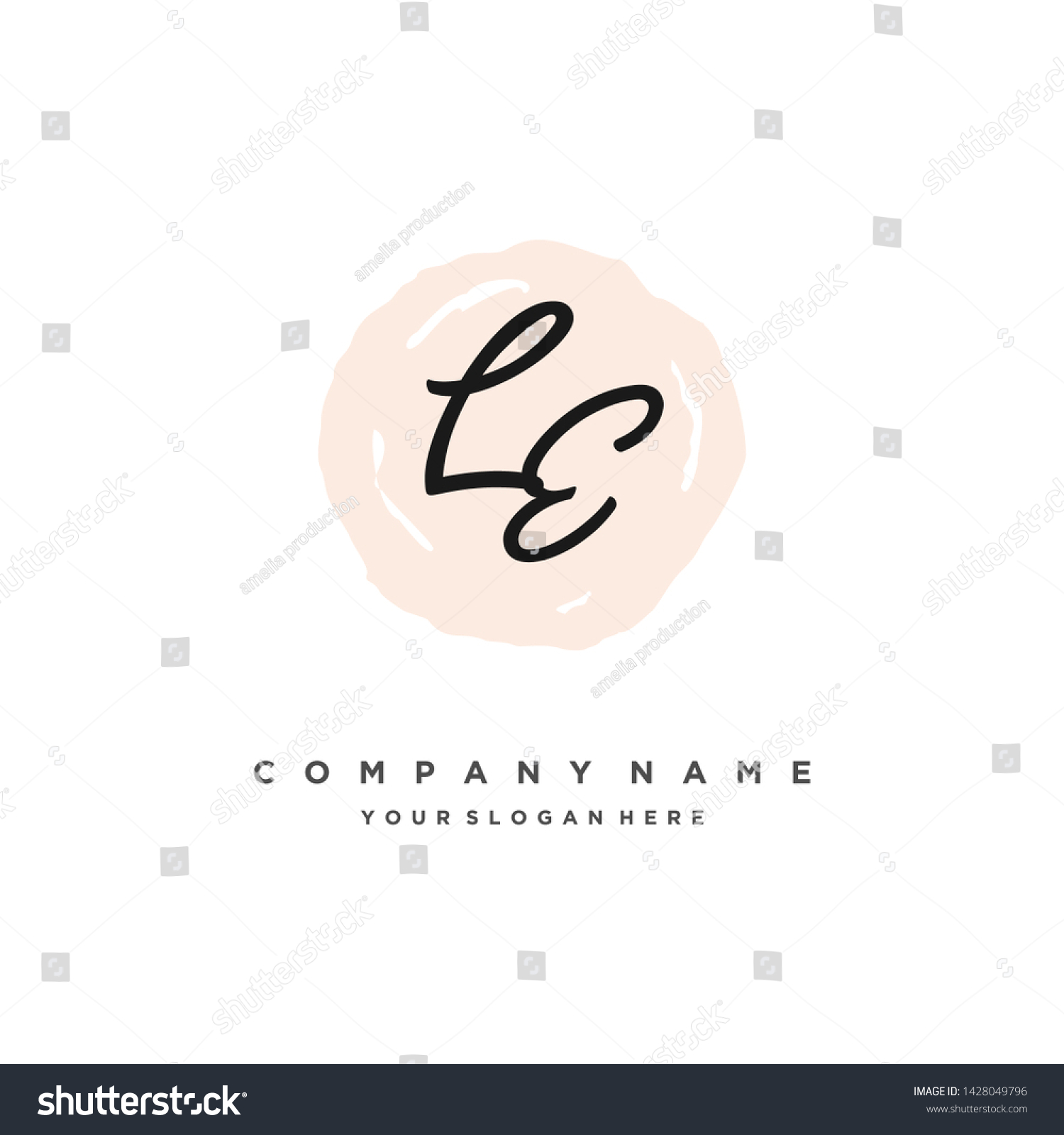 Initials Letter Le Handwriting Logo Vector Stock Vector Royalty Free