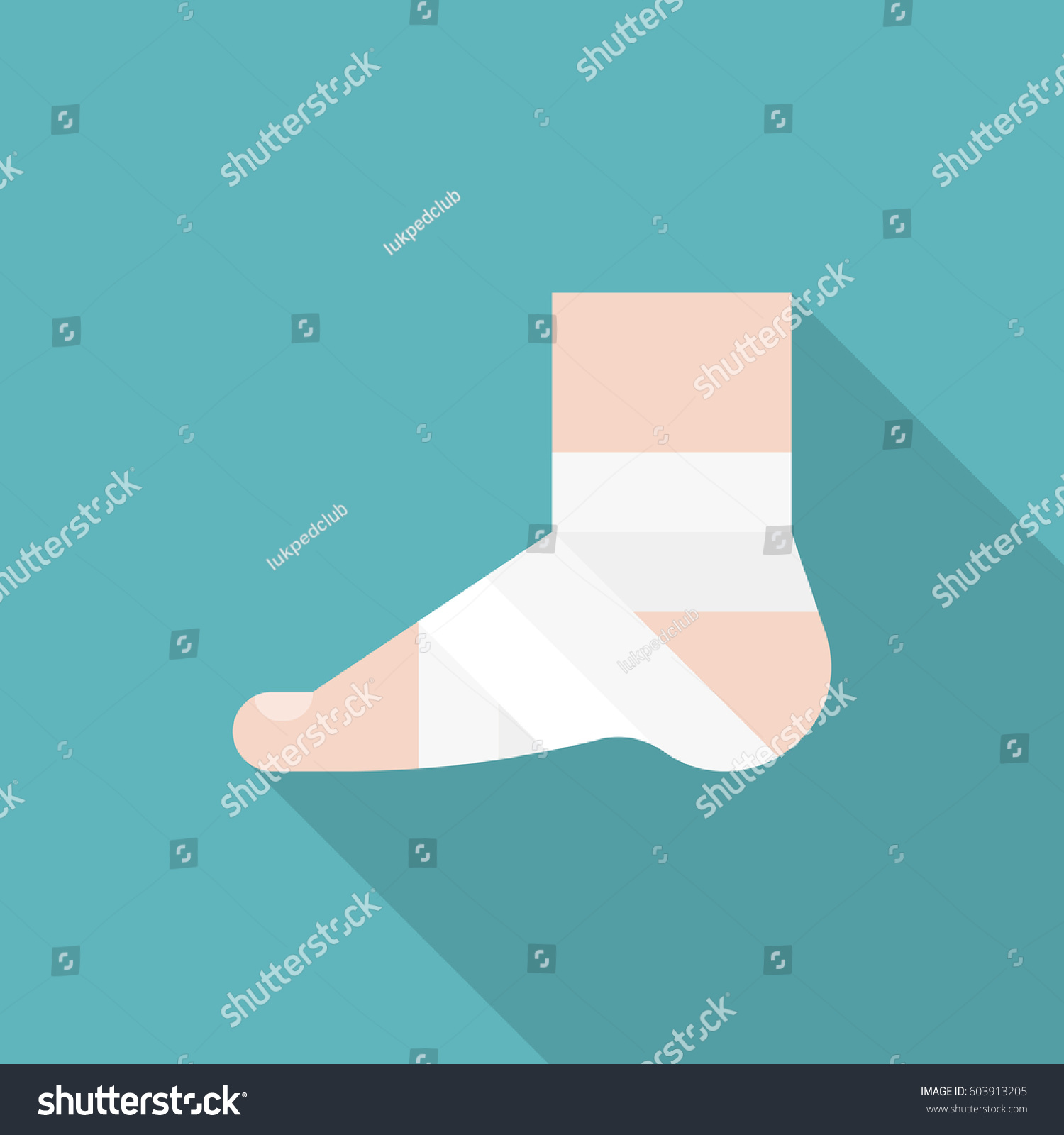 SVG of Injury Ankle and foot wrap in white elastic bandage icon, concept of first aid for trauma , accidental or over exercise svg