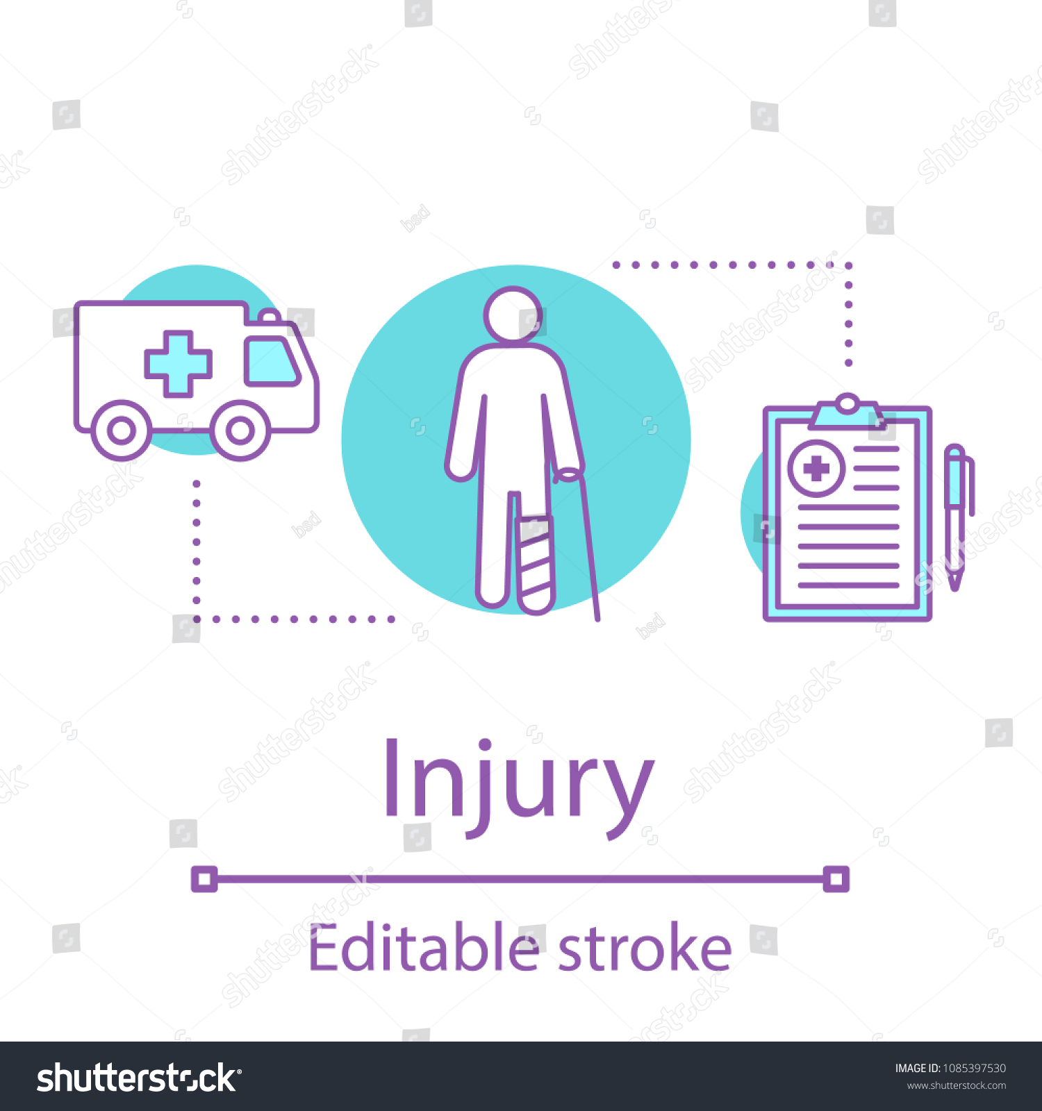 Injury Concept Icon Emergency Room Health Stock Vector