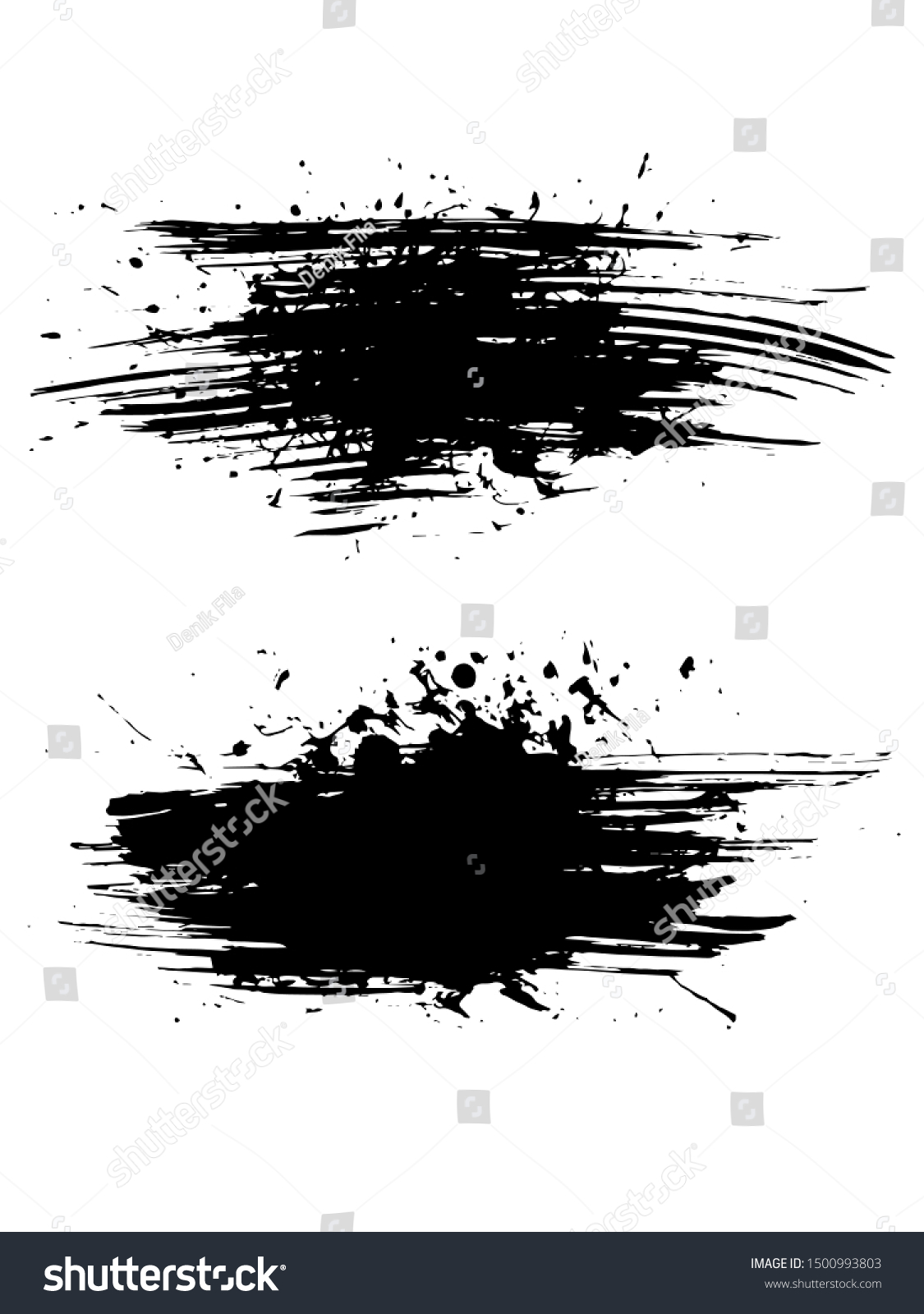 SVG of Ink Paintbrush Splatter Brushed Grunge Style Vector Art Set for Background, Cover, Banner, Poster or Wallpaper Design Download svg