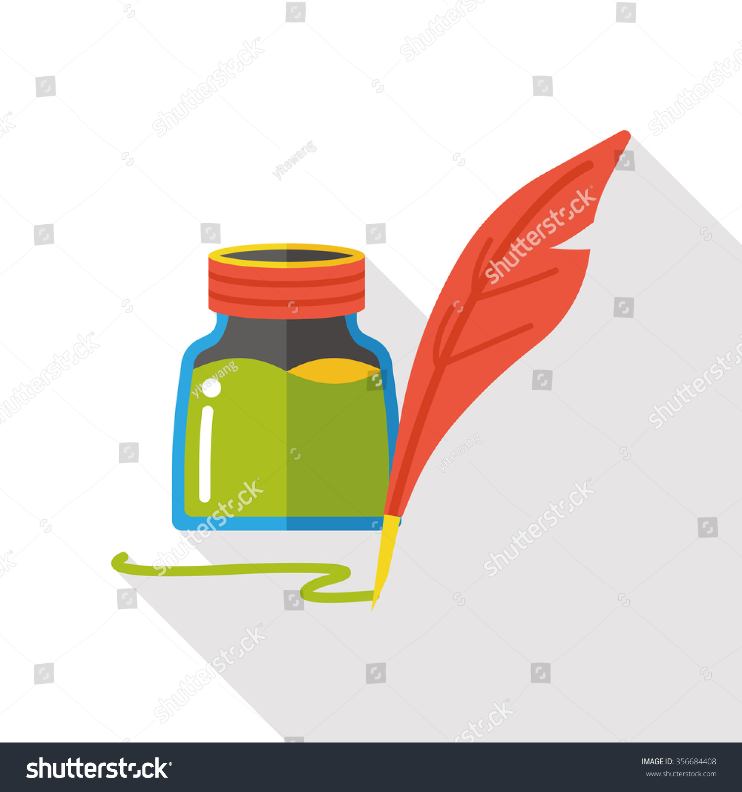 Ink Pen Flat Icon Stock Vector 356684408 - Shutterstock