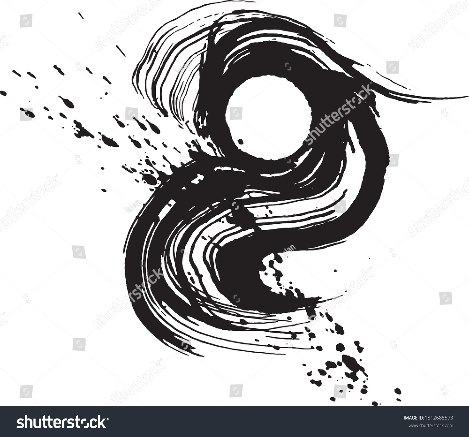 Ink Splash Brush Stroke Illustration Stock Vector (Royalty Free ...