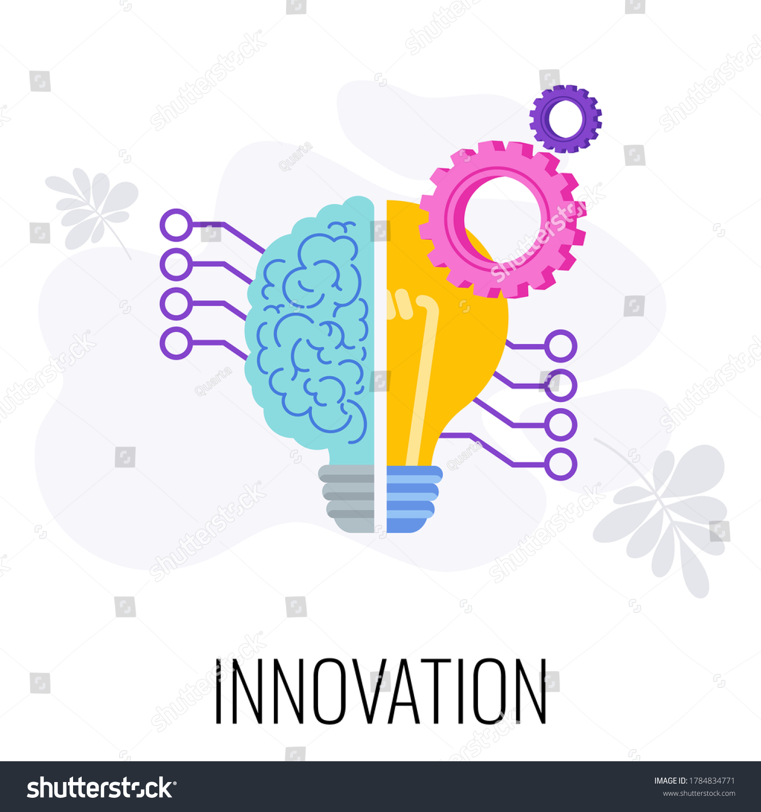 Innovation Infographics Icon Half Brain Half Stock Vector (Royalty Free ...