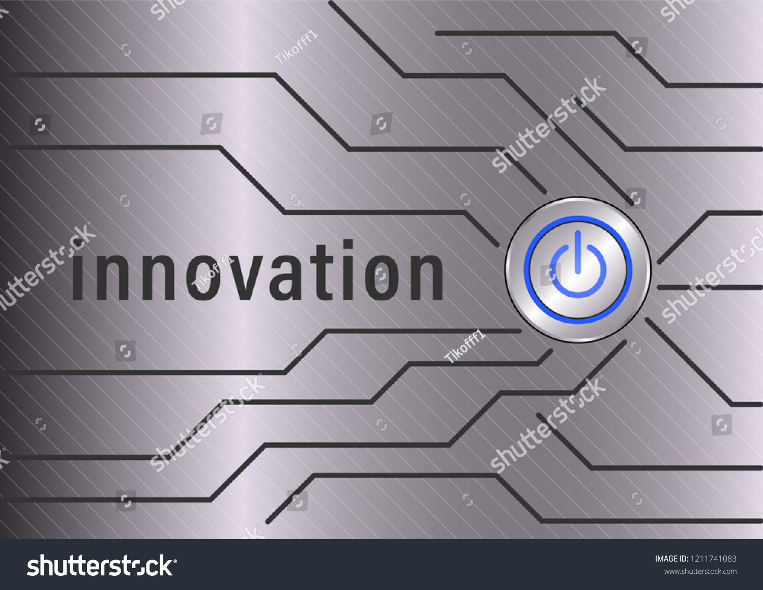 Innovation Power Button Polygonal Line On Stock Vector (royalty Free 