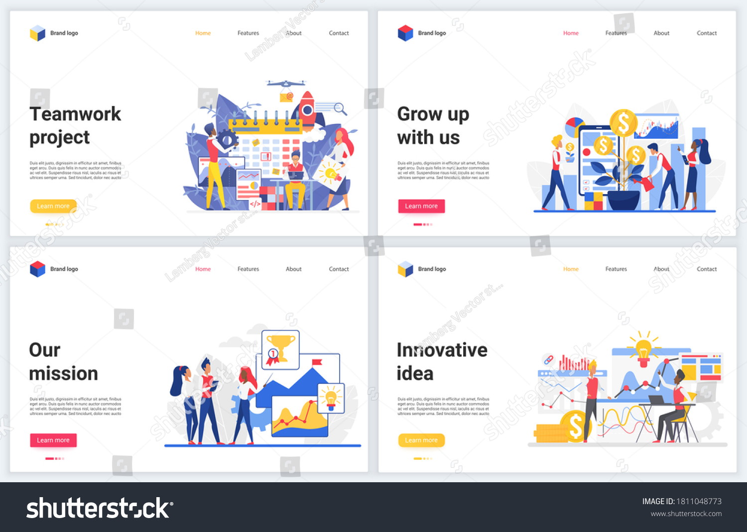 Innovation Teamwork On Business Project Vector Stock Vector (Royalty ...