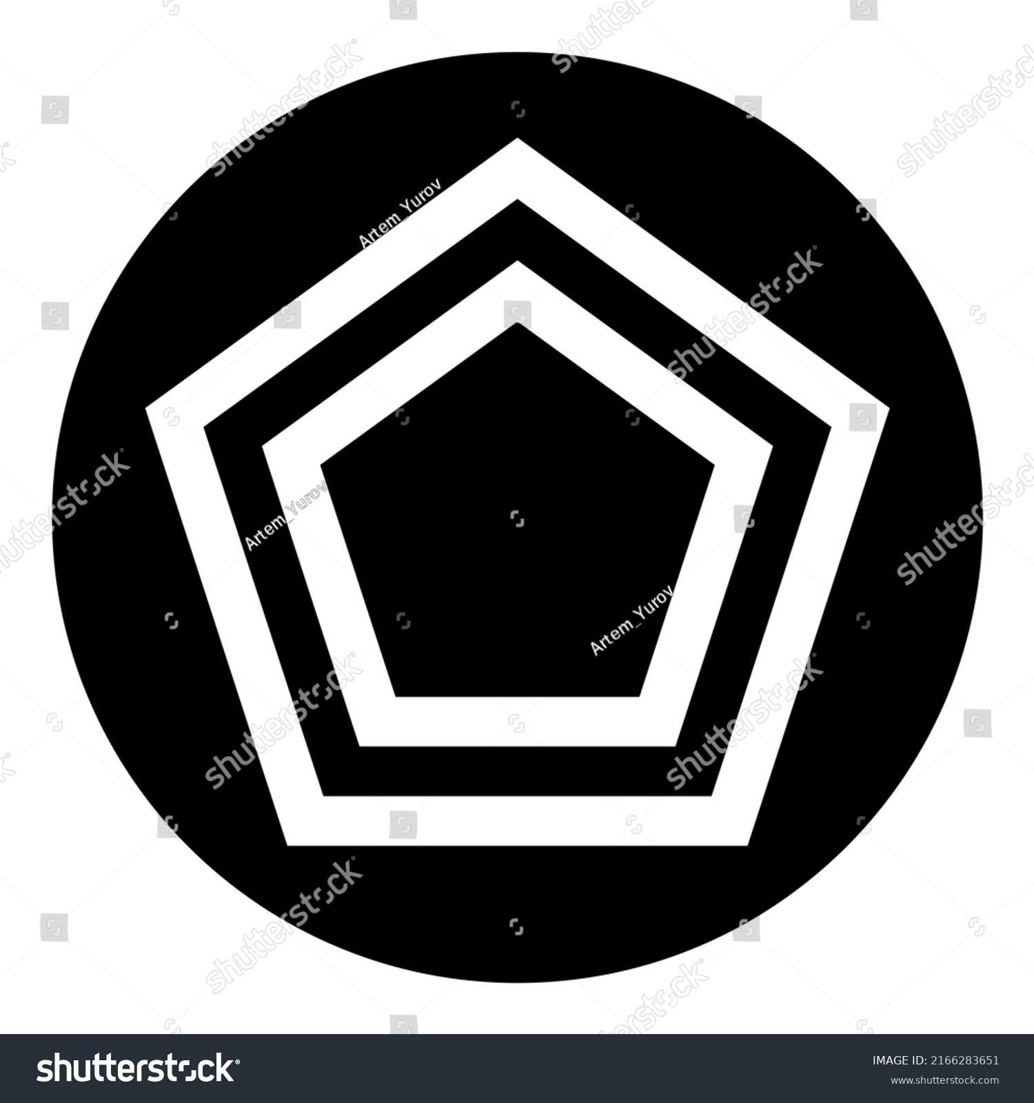 Inscribed Polygon Flat Icon Isolated On Stock Vector (Royalty Free ...