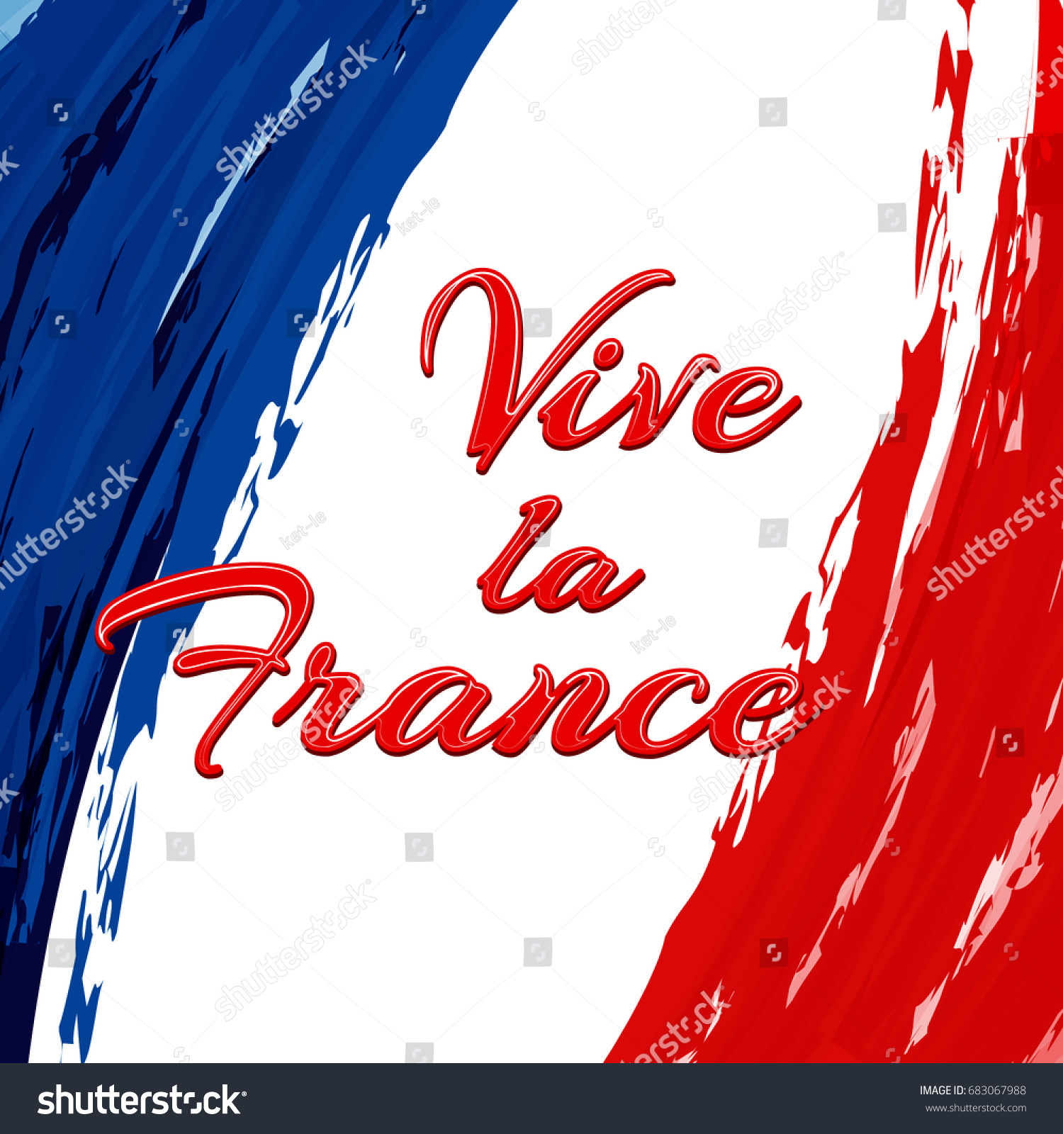 Inscription Vive La France On Background Stock Vector 683067988 ...