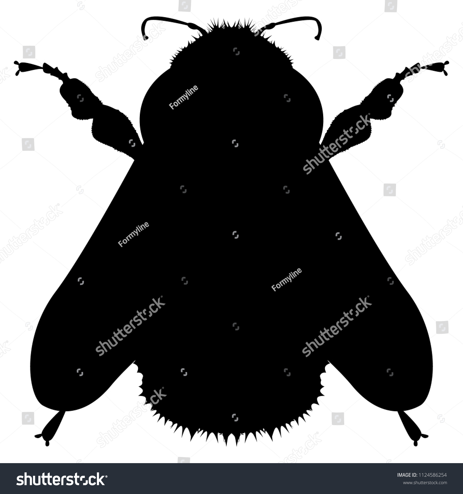 Insect Bee Black Vector Outline Silhouette Stock Vector (Royalty Free ...