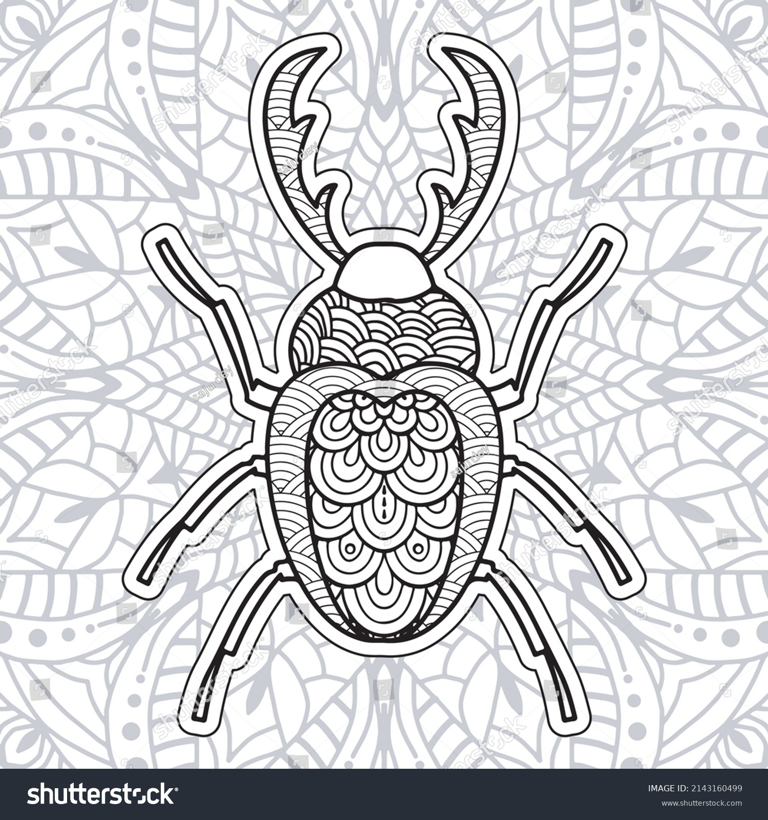 Insect Mandala Coloring Pages Stress Relieving Stock Vector (Royalty ...