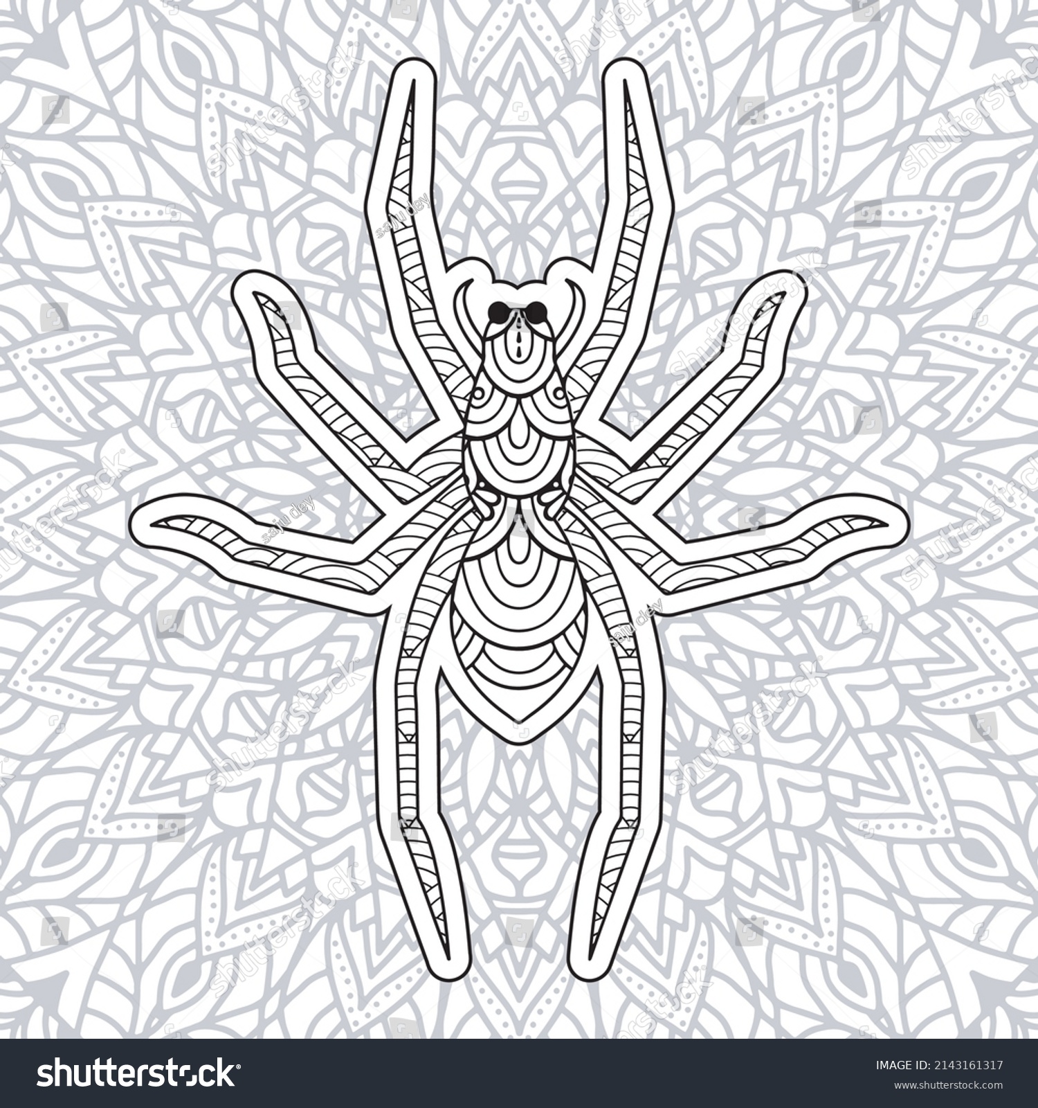 Insect Mandala Coloring Pages Stress Relieving Stock Vector (Royalty ...