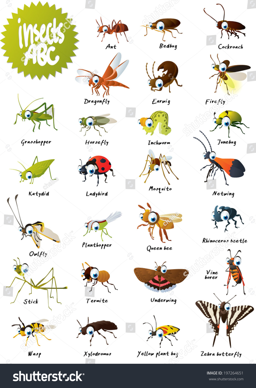 Insects Abc Stock Vector 197264651 : Shutterstock