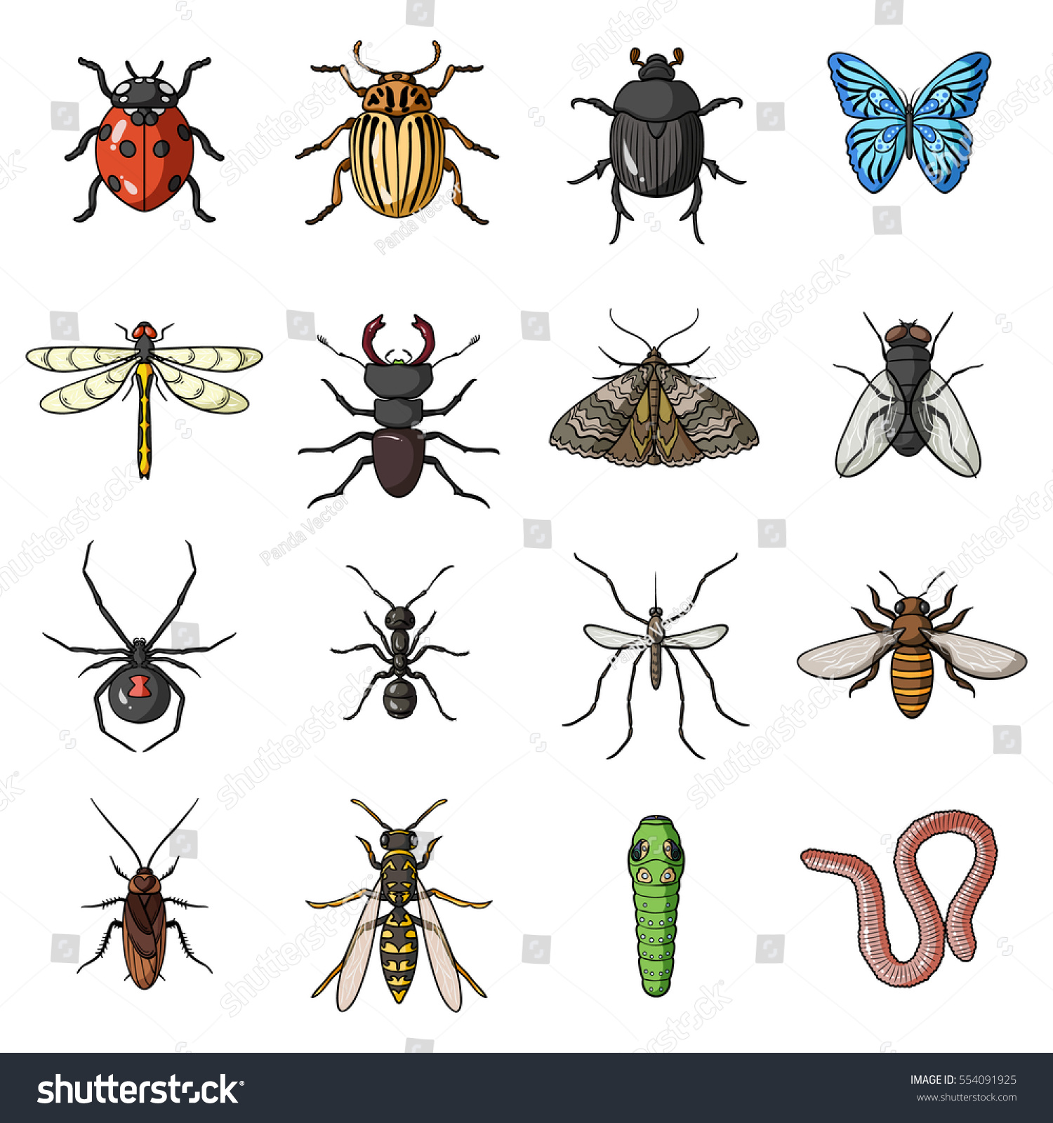 SVG of Insects set icons in cartoon style. Big collection of insects vector symbol stock illustration svg
