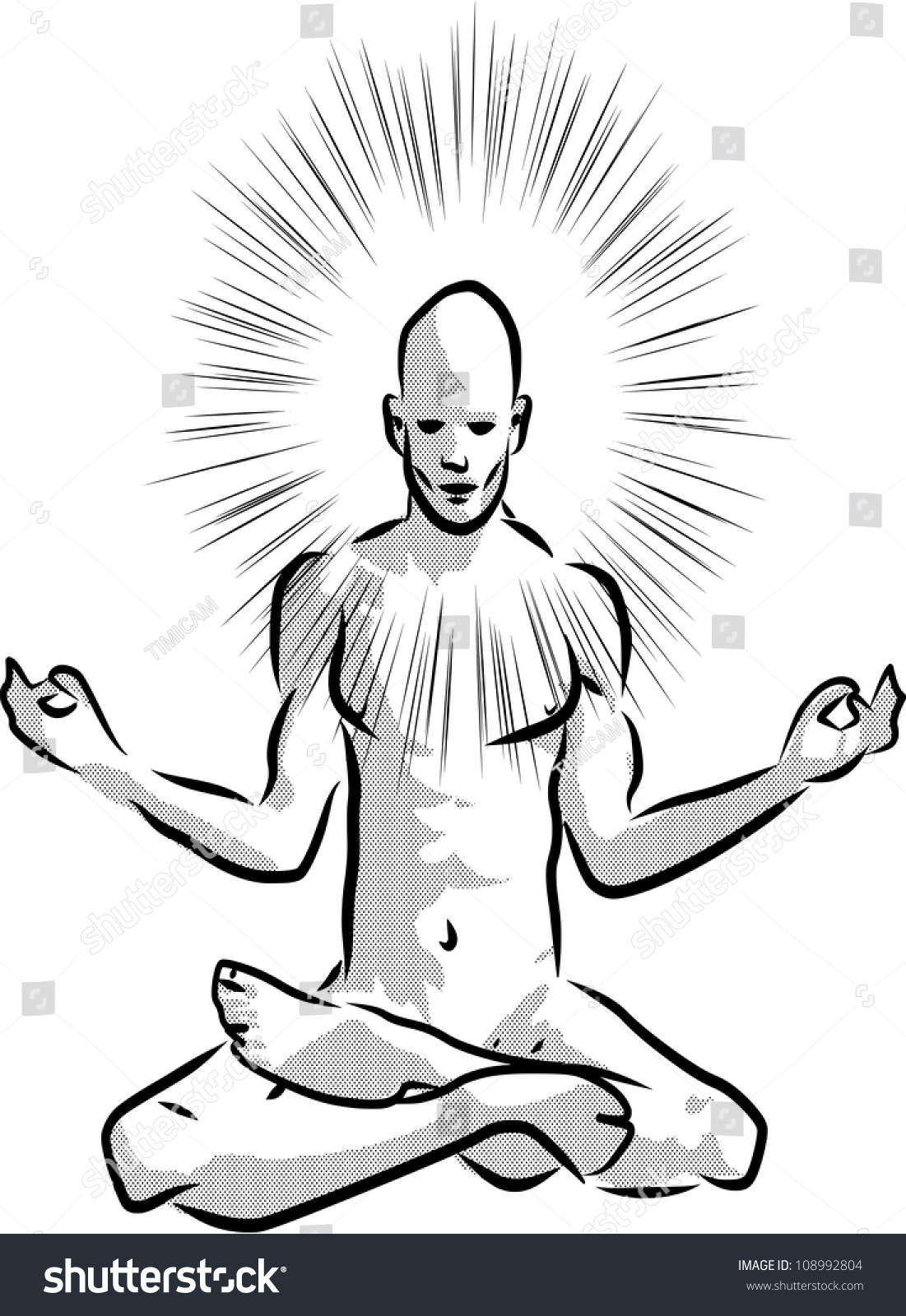 Insight Illustration Of Man Meditating And Transcending The Material ...