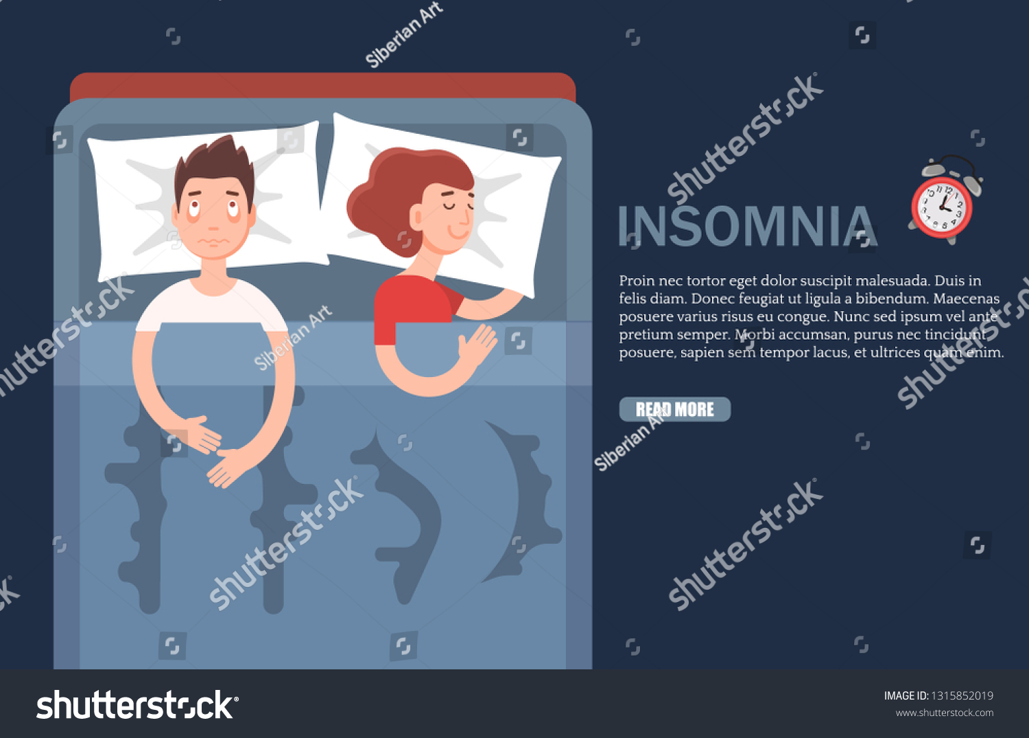 Insomnia Vector Web Banner Design Template Stock Vector Royalty Free 1315852019 Shutterstock 