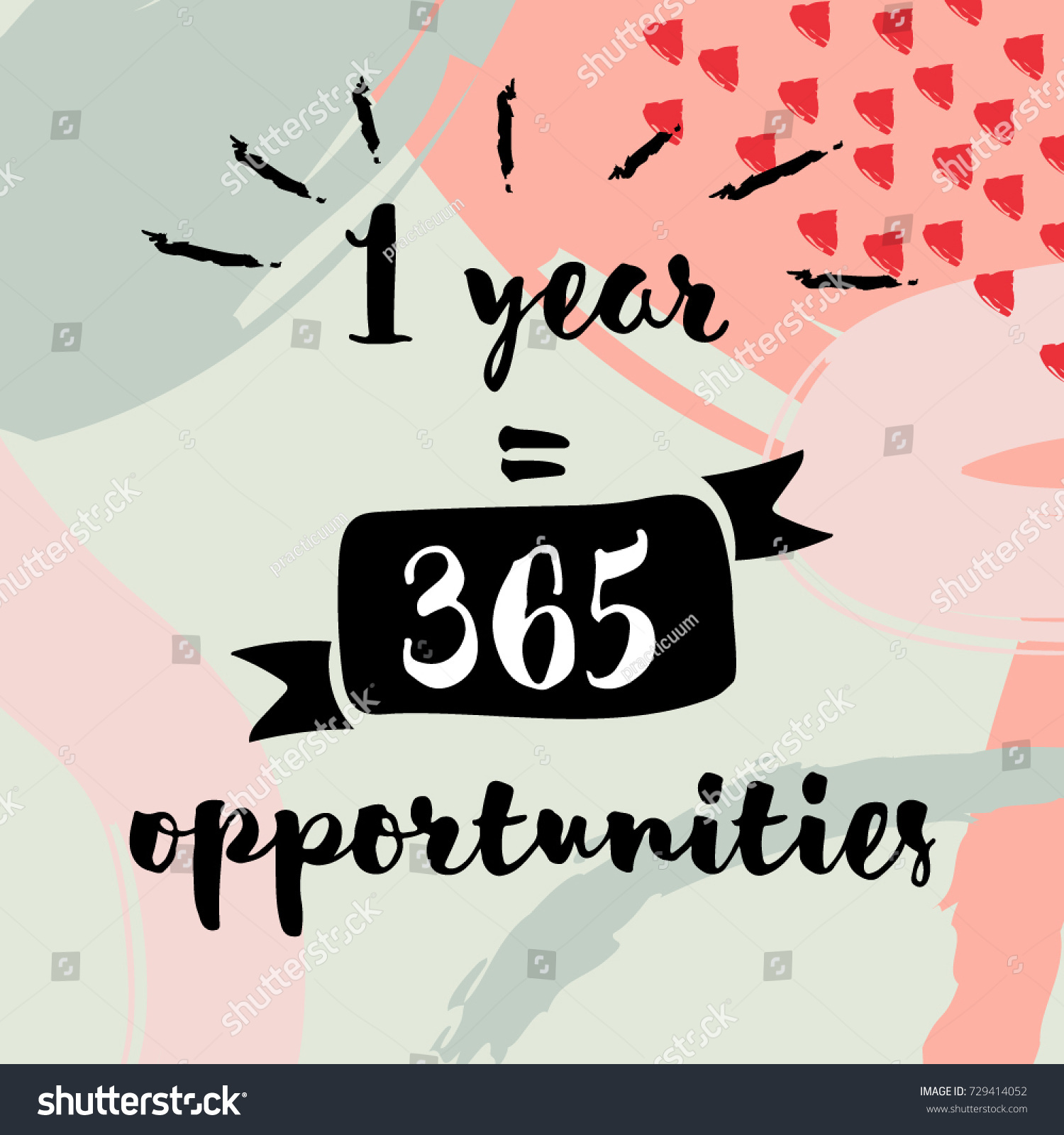 Inspirational Motivational Quote 1 Year 365 Stock Vector Royalty Free