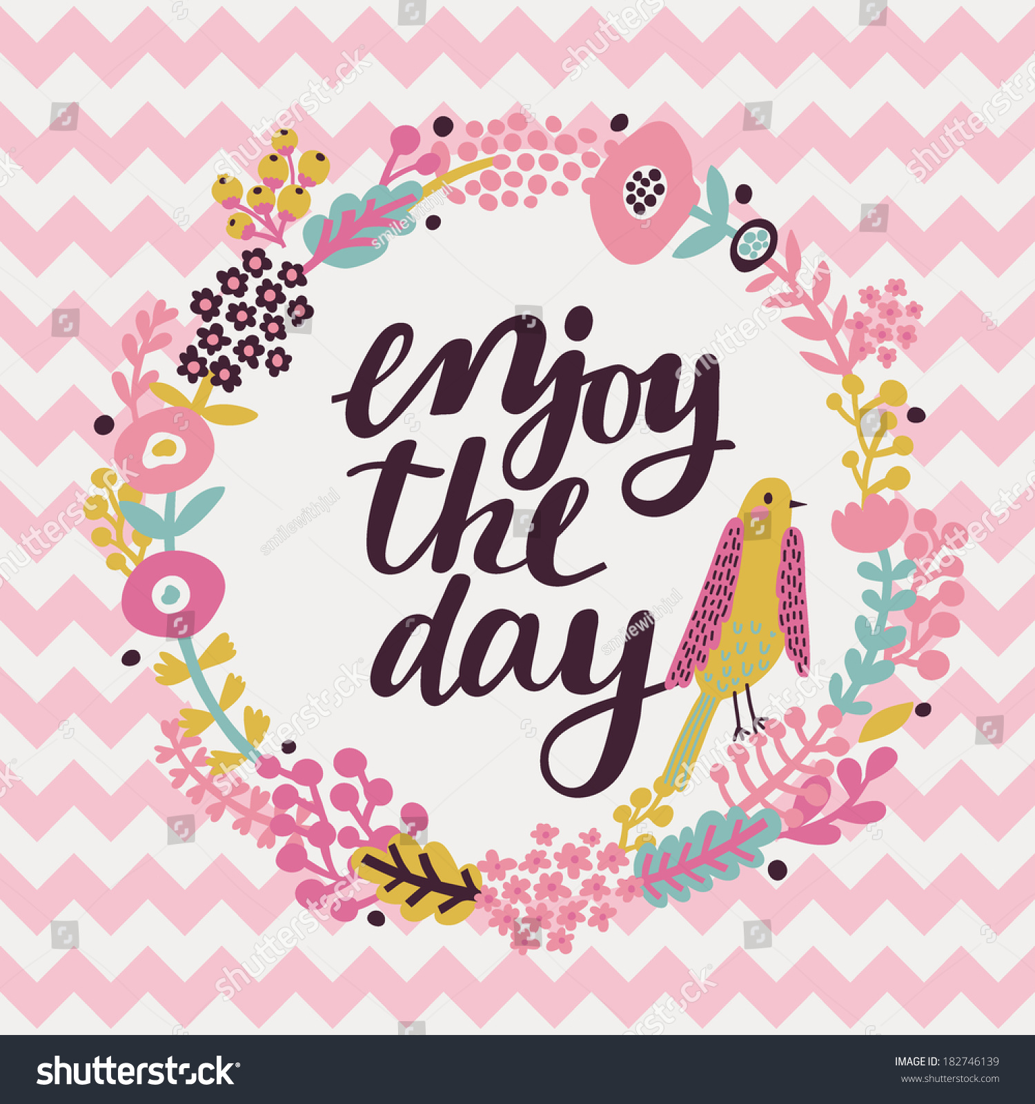 Inspirational Motivational Quotes Background Bright Floral Stock Vector 182746139 - Shutterstock