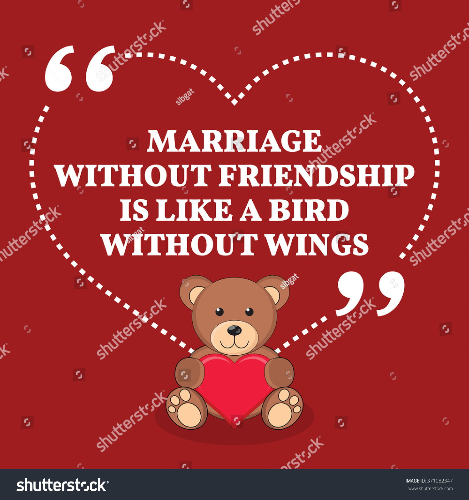 Inspirational love marriage quote Marriage without friendship is like a bird without wings Simple