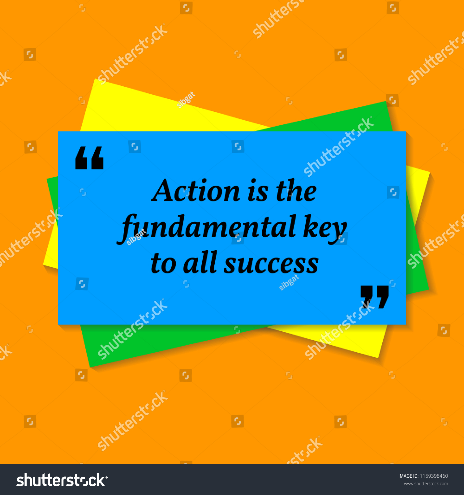 Inspirational Motivational Quote Action Fundamental Key Stock Vector ...