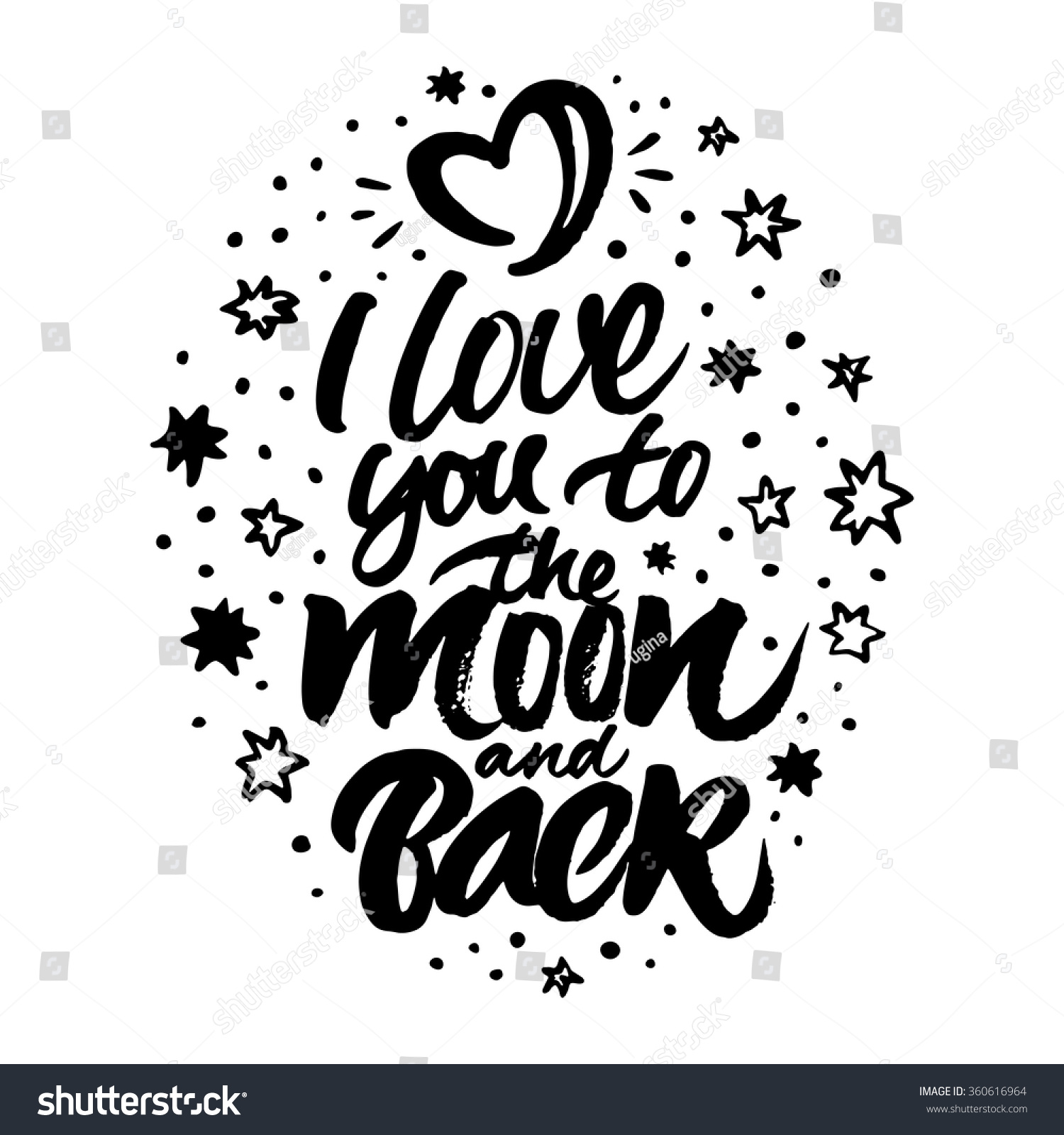 Inspirational Quote I Love You Moon Stock Vector Royalty Free