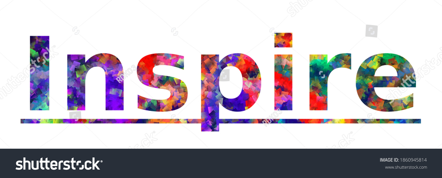 Inspire Colorful Typography Text Banner Vector Stock Vector (Royalty ...