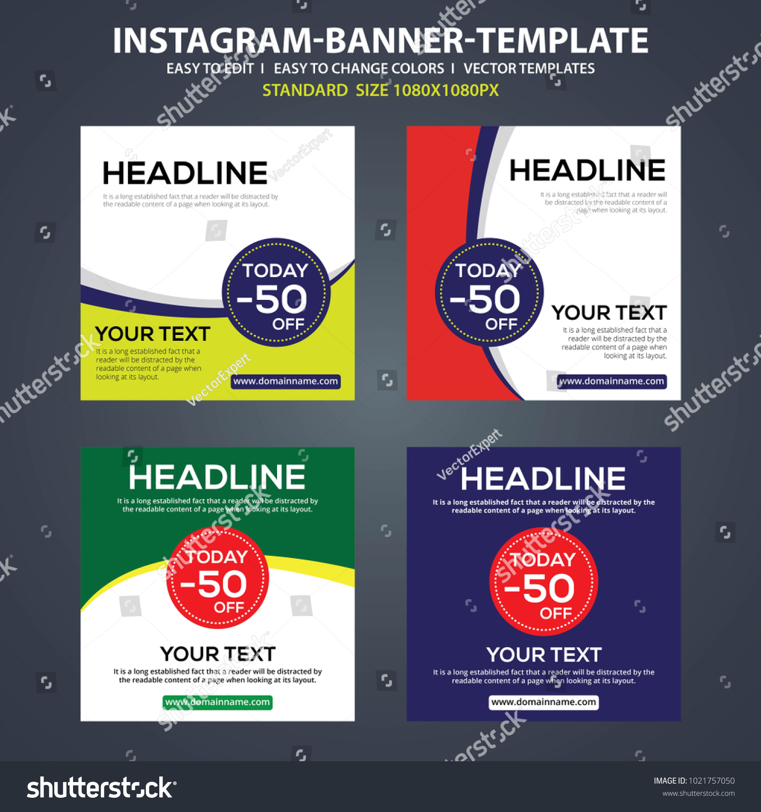 Instagram Banner Ads Template Design Vector Stock Vector Royalty Free