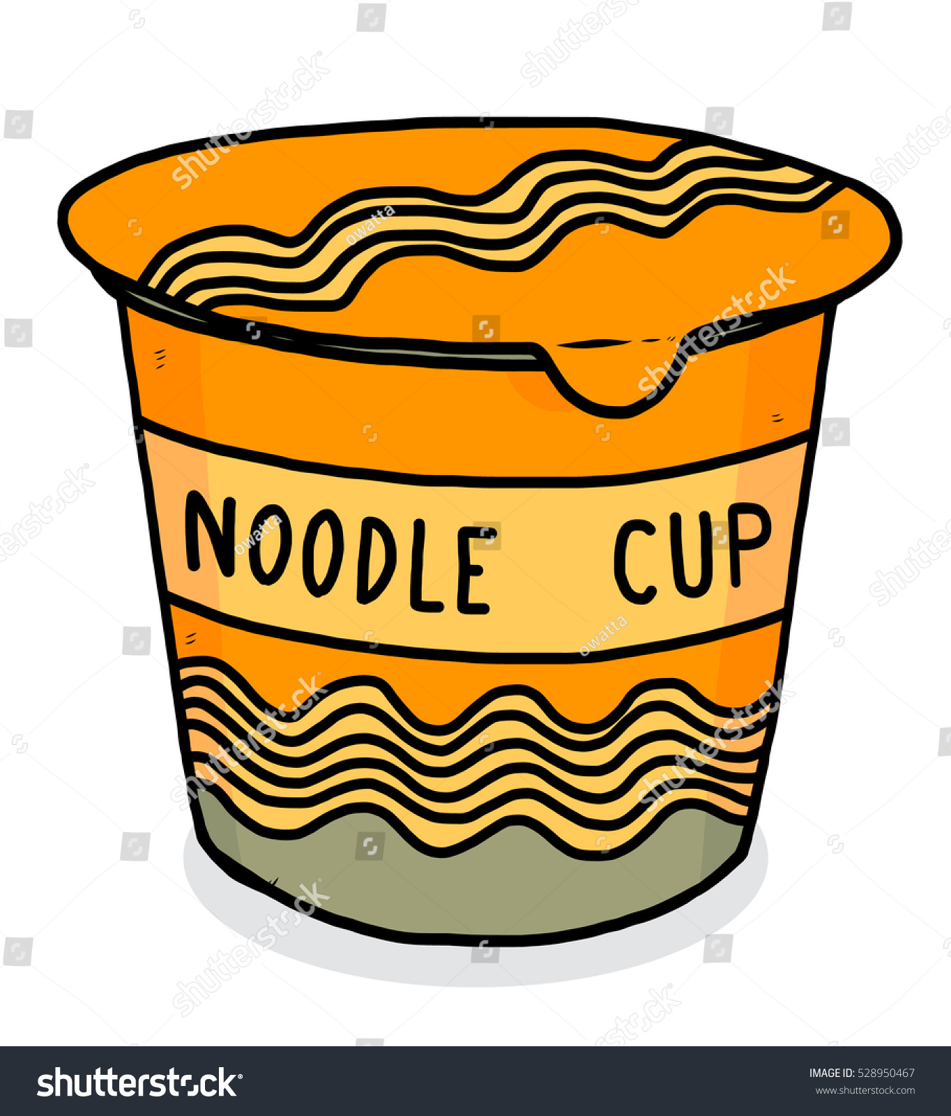 Instant Noodle Cup Package Cartoon Vector Stock Vector (Royalty Free