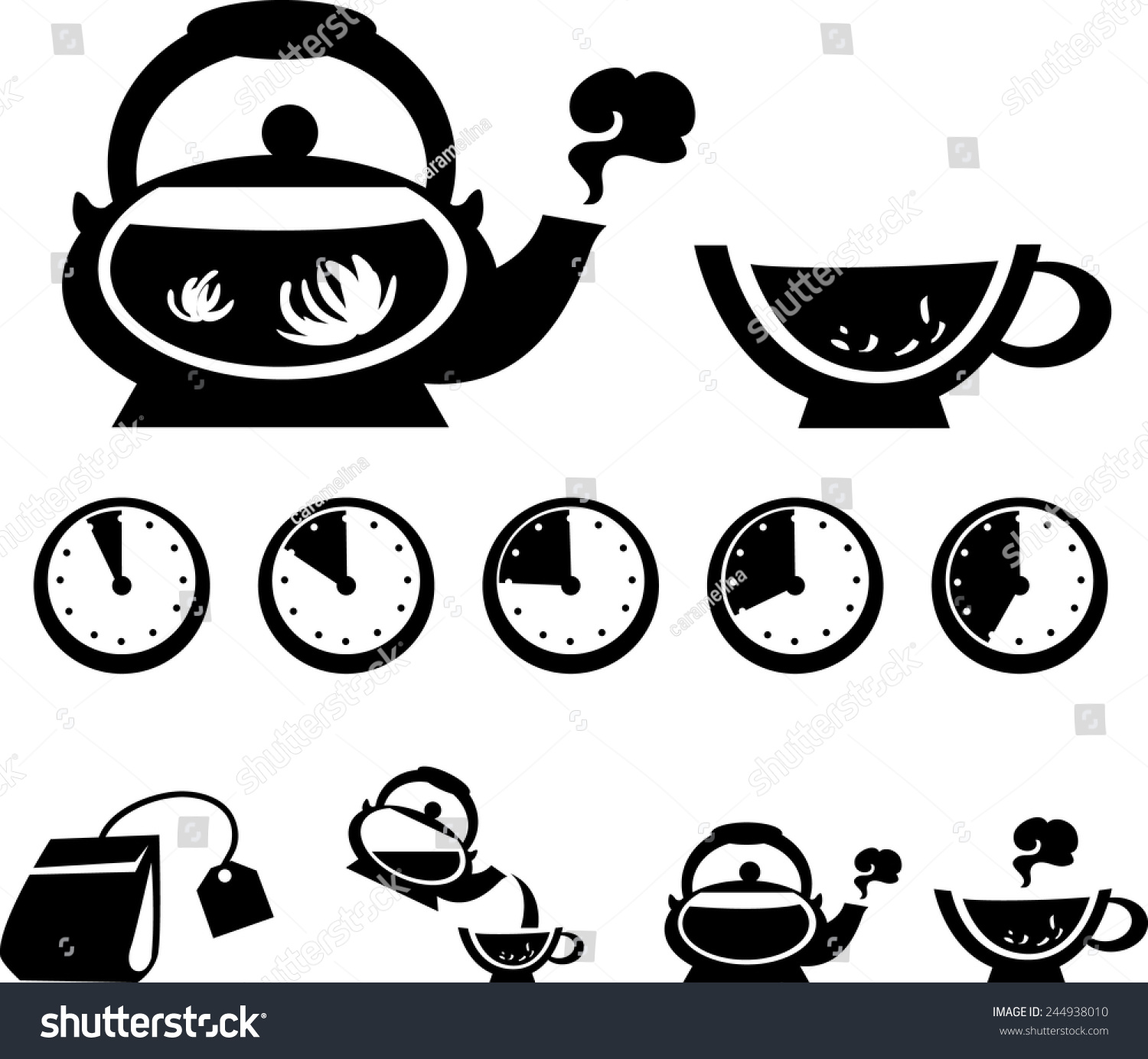 Instructions For Making Tea, Vector Icons. Isolated Items On White ...