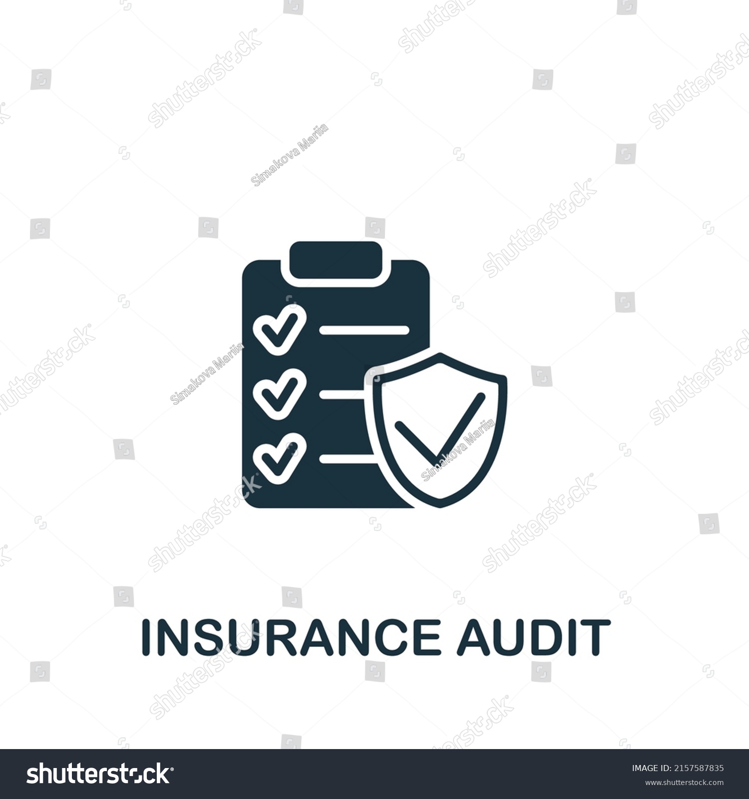 Insurance Audit Icon Monochrome Simple Insurance Stock Vector (royalty 