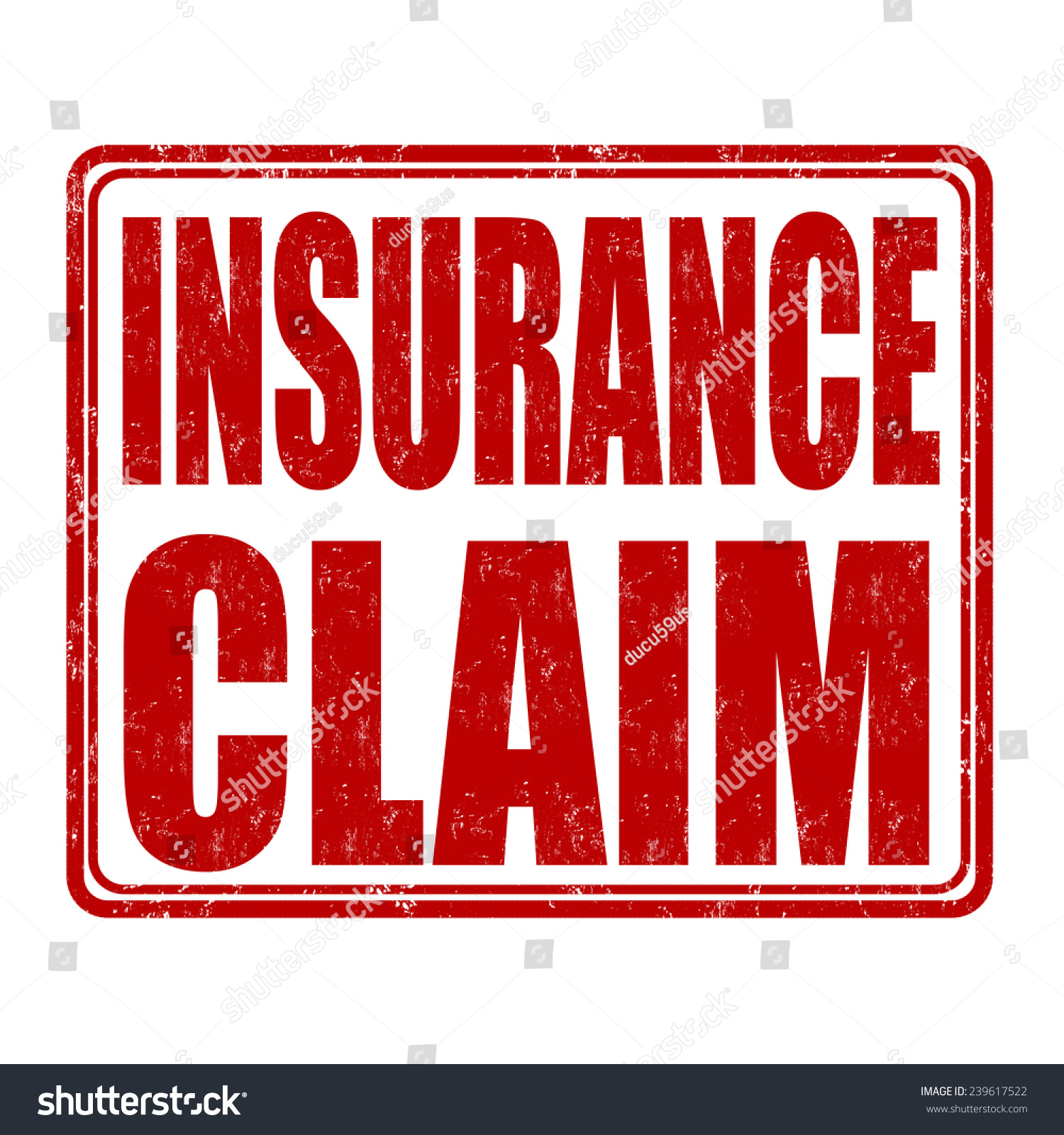 Insurance Claim Grunge Rubber Stamp On White Background, Vector ...