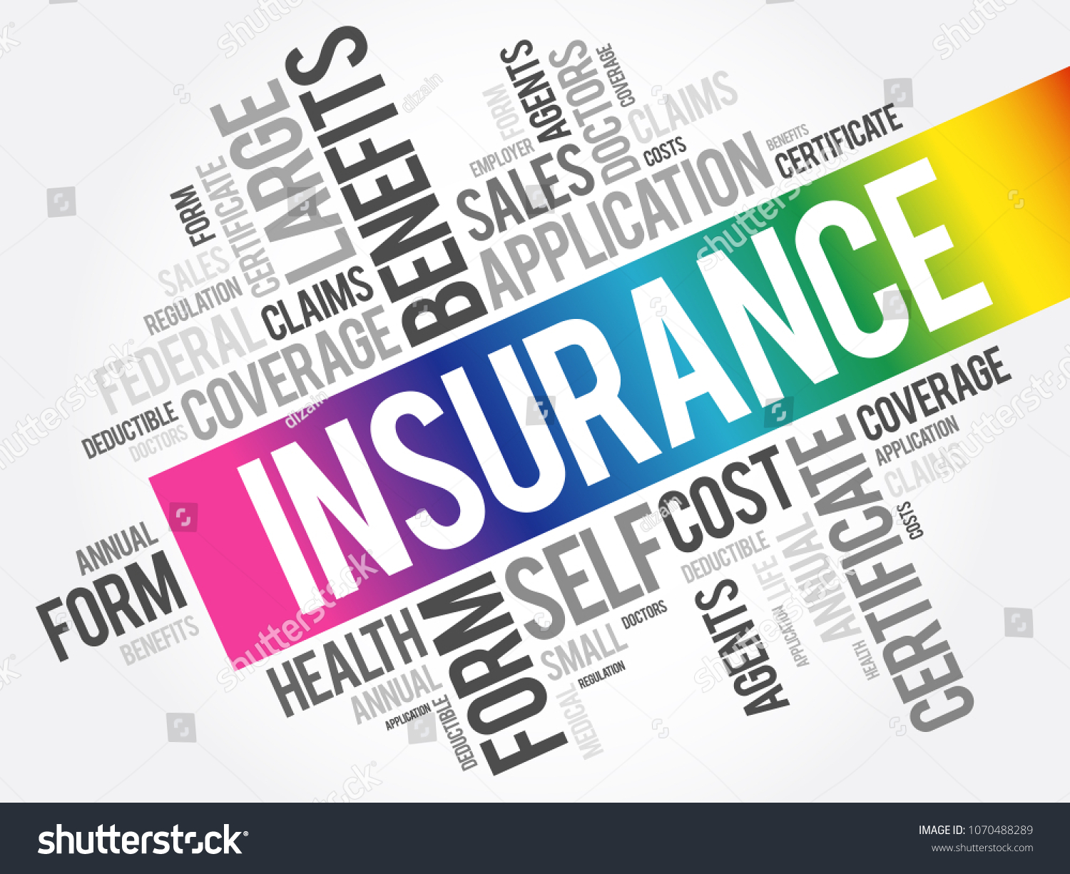 Insurance Word Cloud Collage Healthcare Concept Stock Vector (Royalty ...