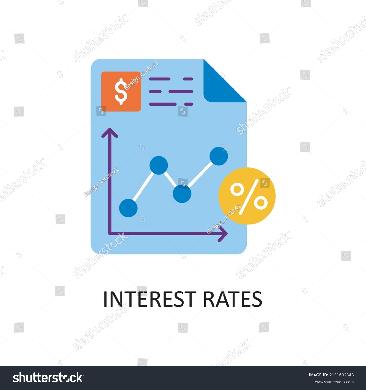 Interest Rates Vector Flat Icon Design Stock Vector (Royalty Free ...