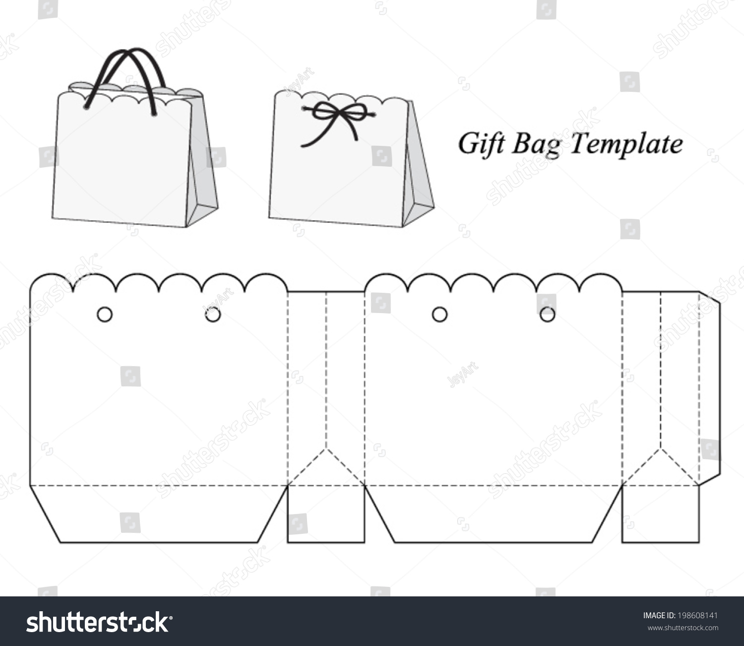 Interesting Gift Bag Template Vector Illustration Stock Vector ...
