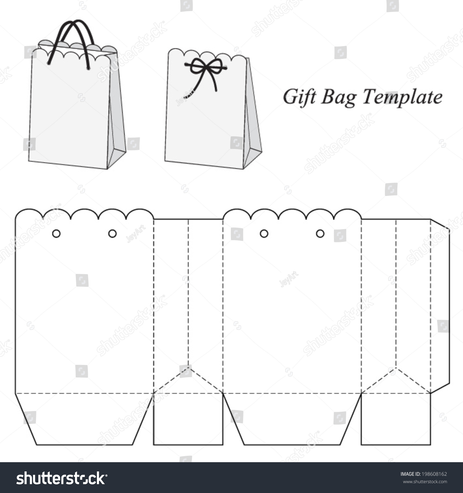 Interesting Gift Bag Template Vector Illustration Stock Vector (Royalty