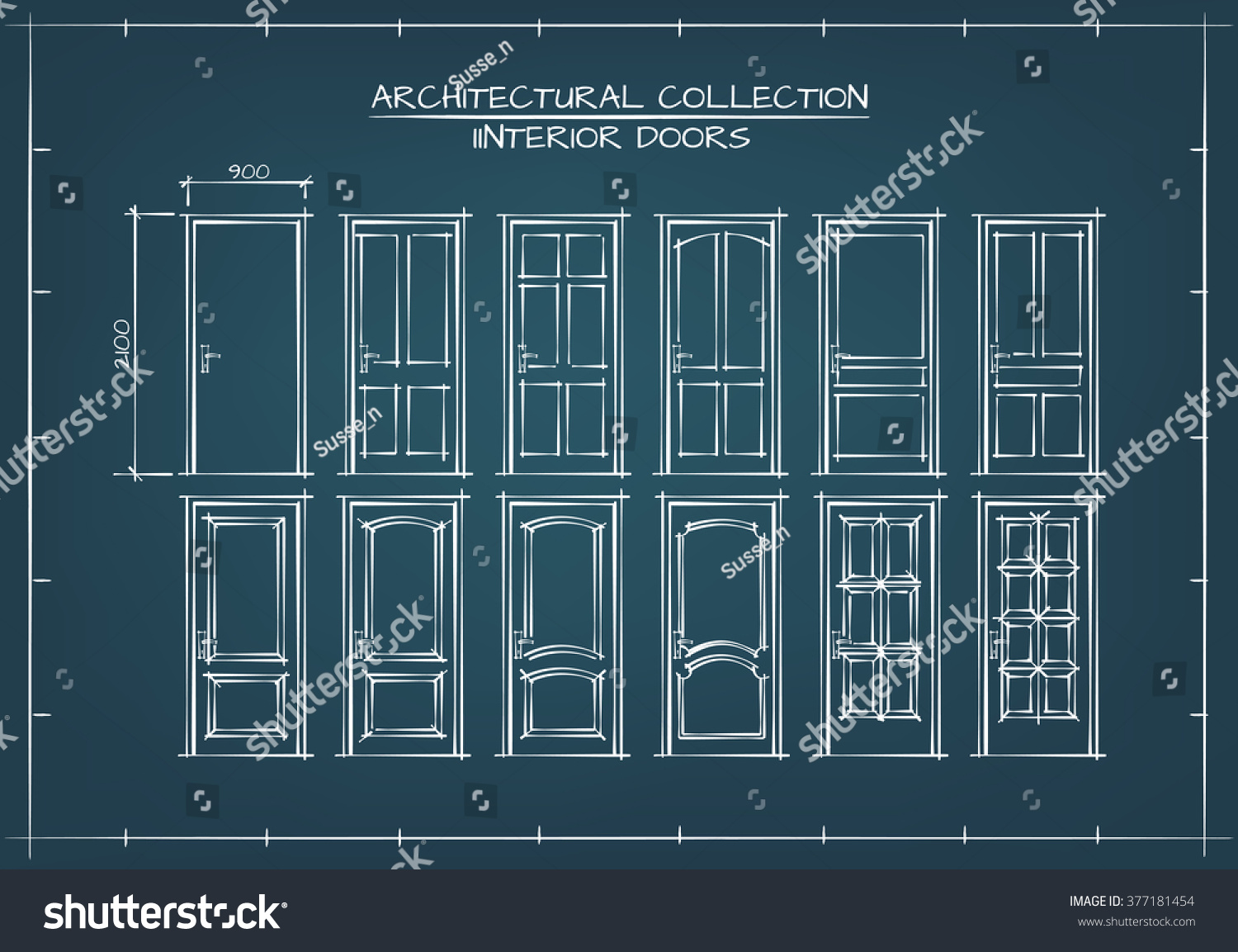 Blueprint Interior Design Set interior doors set technical drawing blueprint stock vector Blueprint Interior Design Set interior doors set technical drawing blueprint stock vector