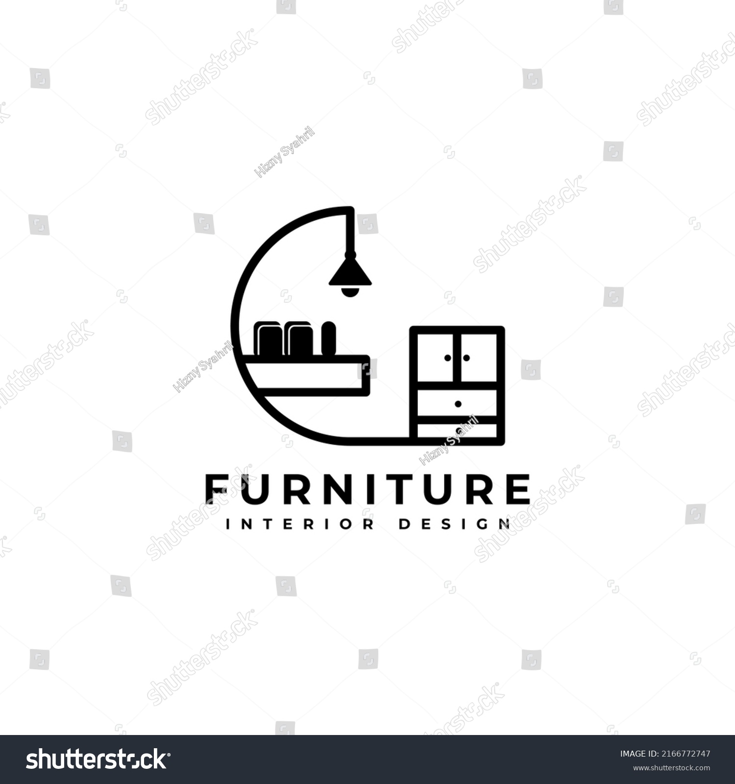 Interior Room Gallery Furniture Logo Design Stock Vector (Royalty Free ...