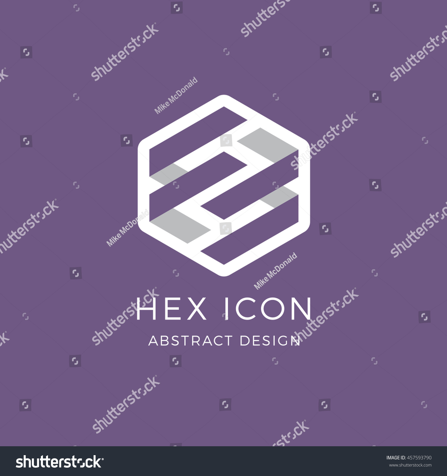 Interlocking Hexagon Vector Graphic Logo Icon Stock Vector (Royalty