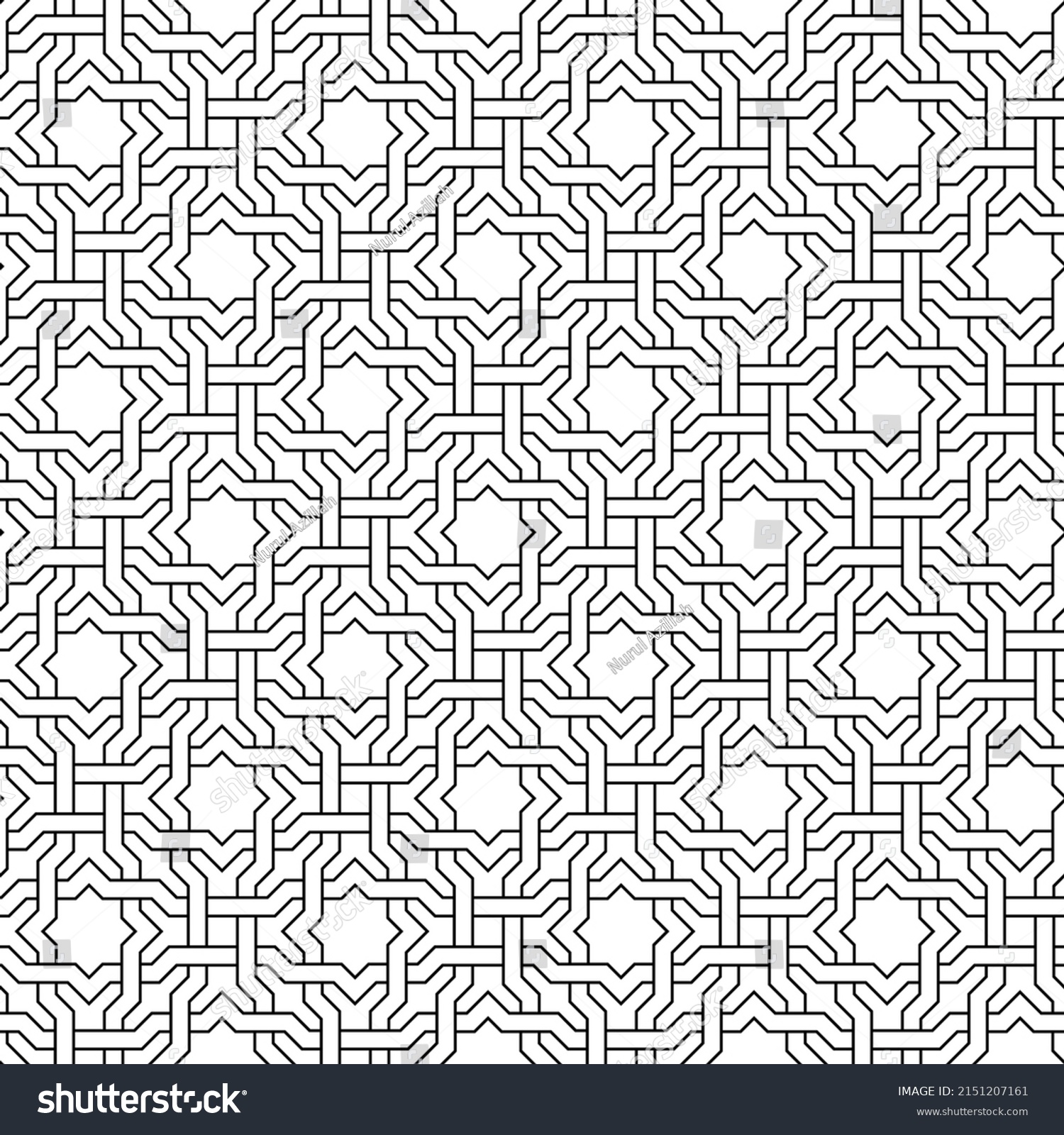 Interlocking Seamless Islamic Pattern Background Vector Stock Vector ...