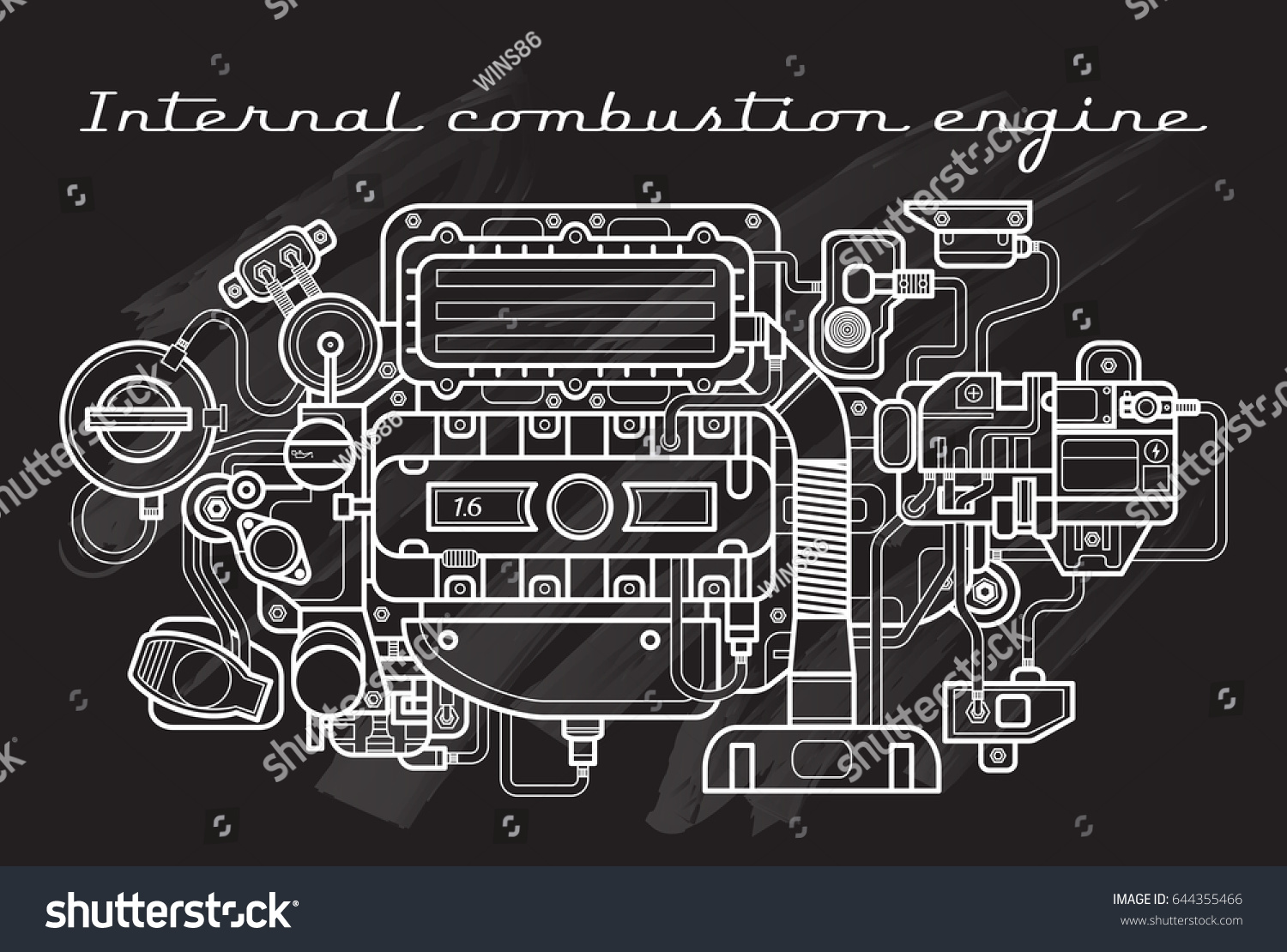 Internal Combustion Engine Vector Isolated Stock Vector (Royalty Free ...