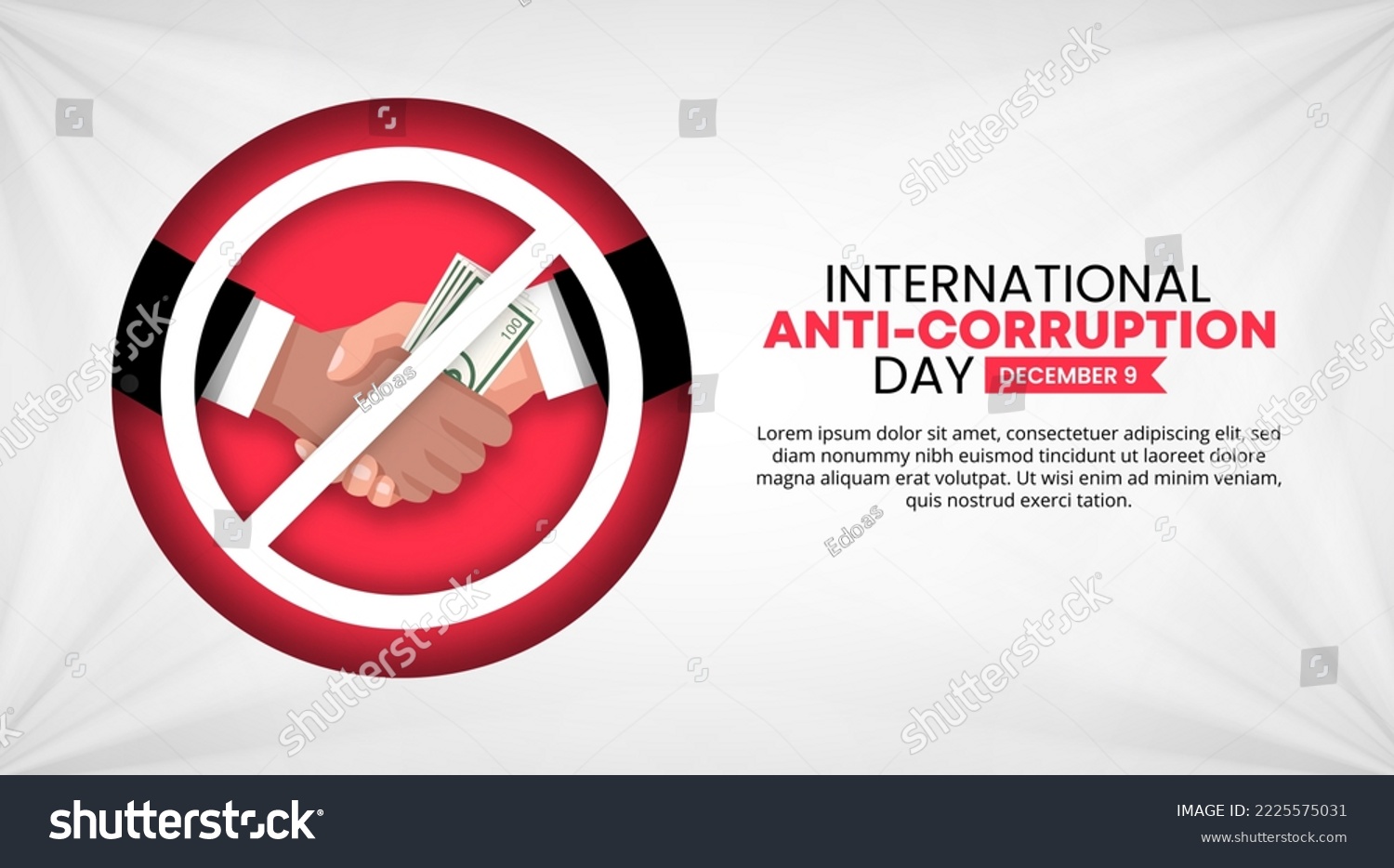 SVG of International anti corruption day background with a shaking hand of corruption deal svg