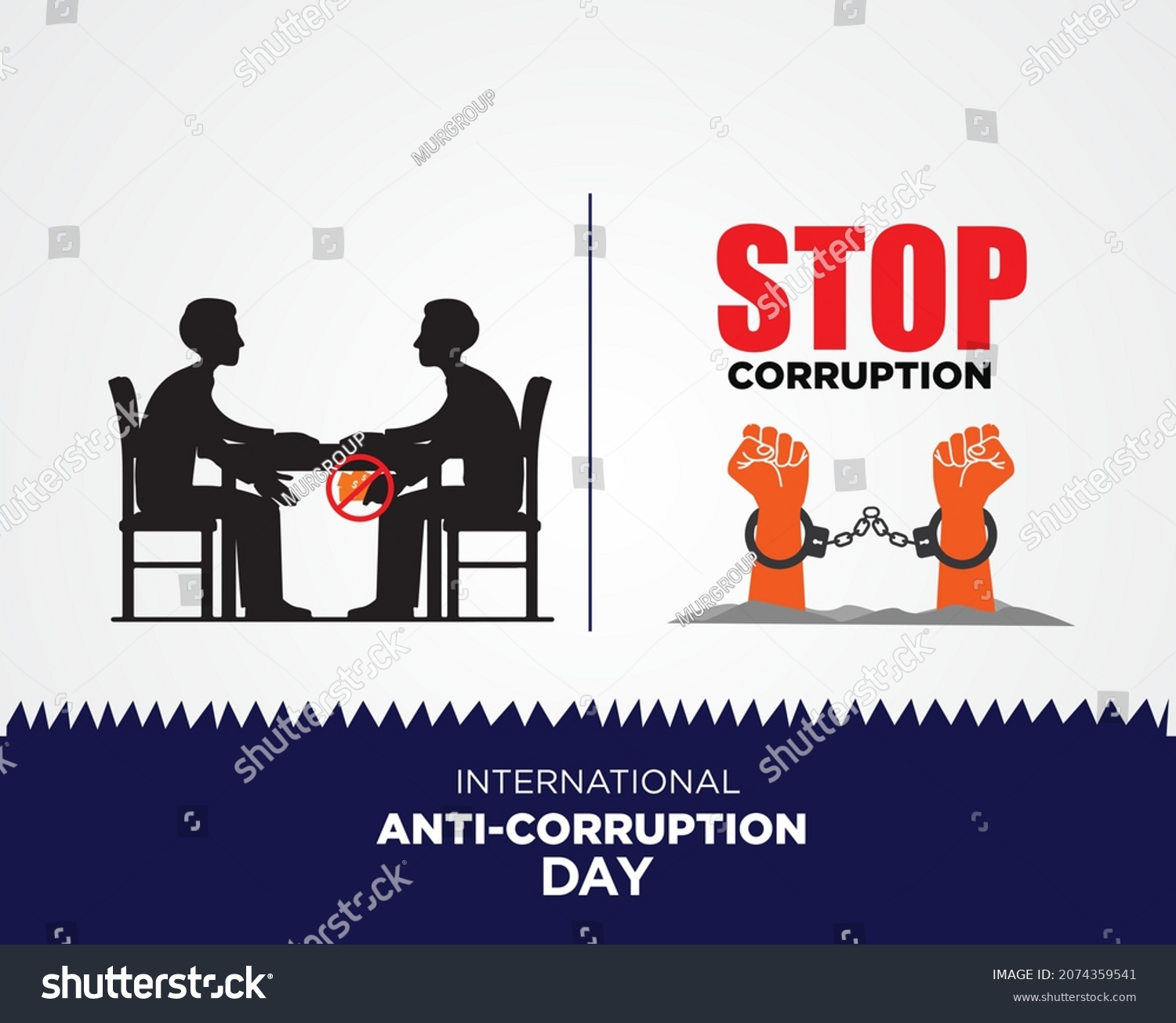 SVG of International Anti-Corruption Day, 9 December. poster And Social Media post anti corruption. Template for background, banner, card, poster. Vector illustration. svg