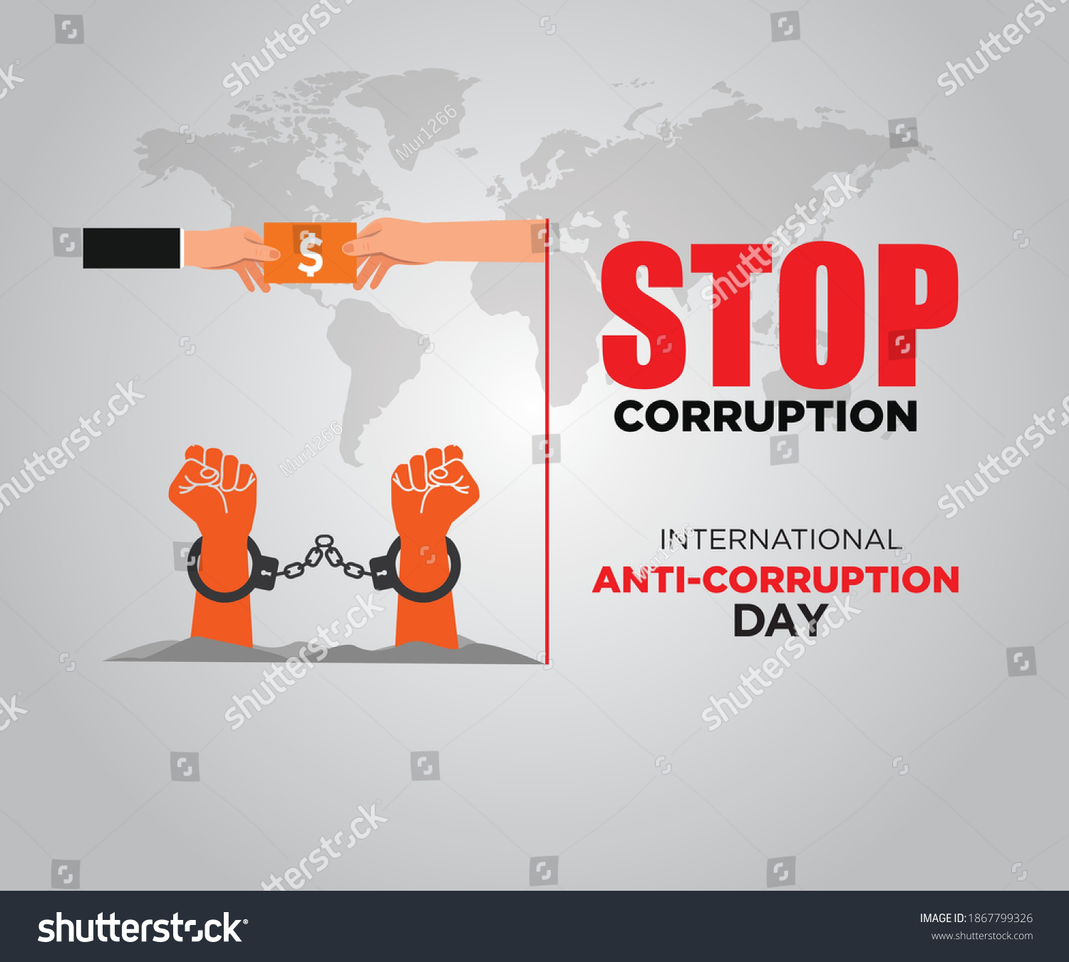 SVG of International Anti-Corruption Day, 9 December. poster And Social Media post anti corruption. Vector illustration. svg
