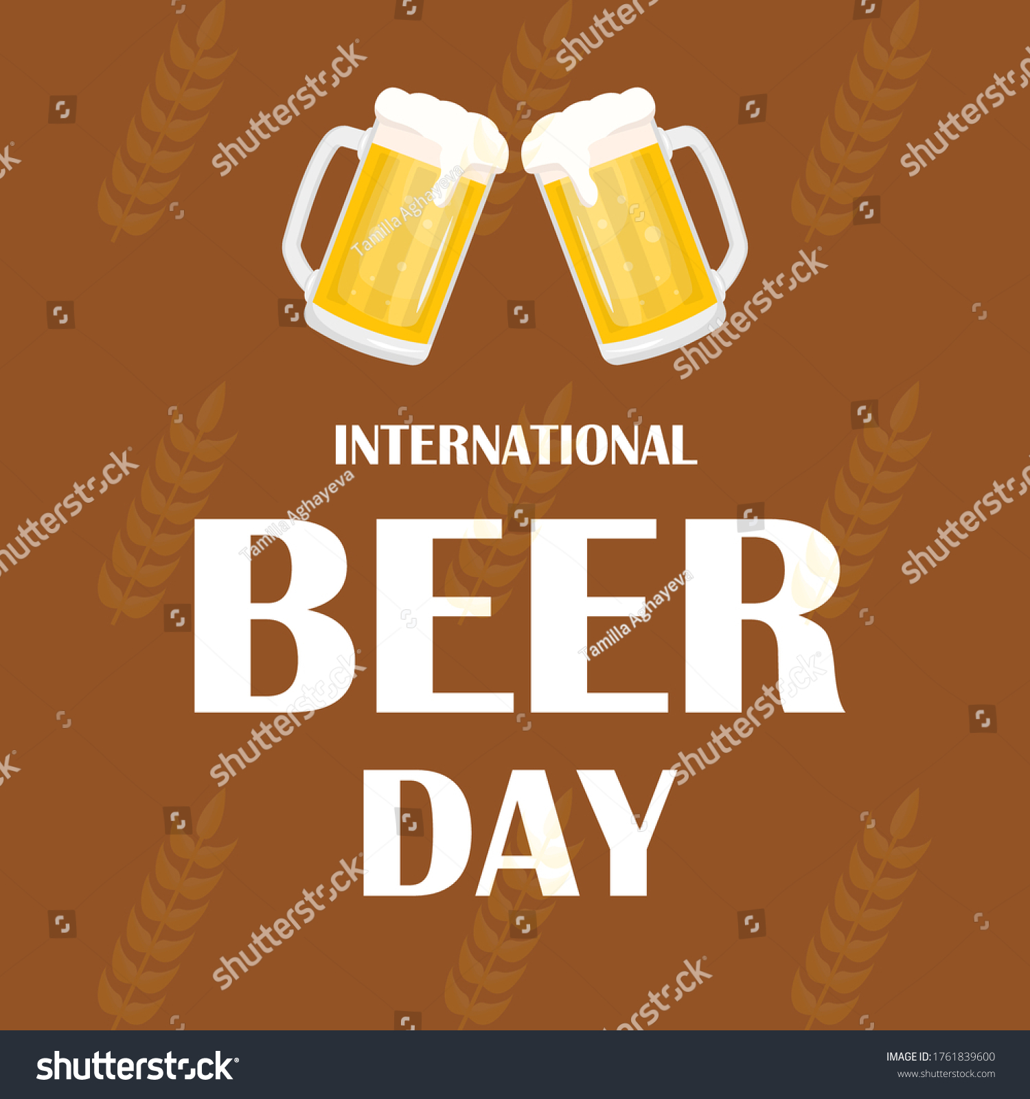 International Beer Day Illustration Simple Vector Stock Vector Royalty Free