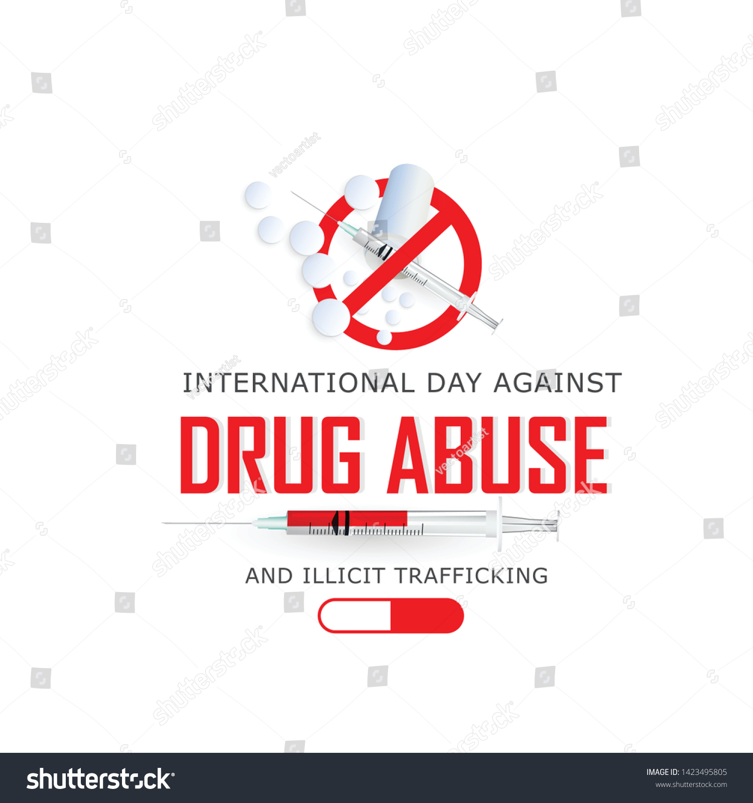 International Day Against Drug Abuse Illicit Stock Vector (royalty Free 