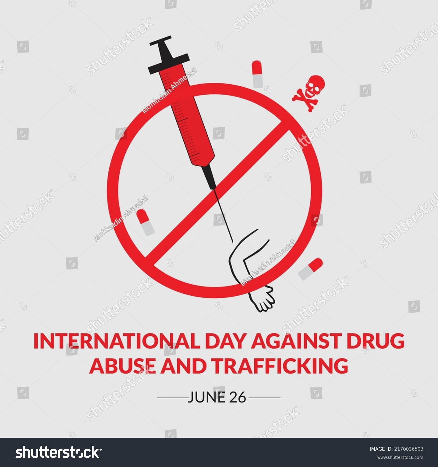 International Day Against Drug Abuse Trafficking Stock Vector (Royalty ...